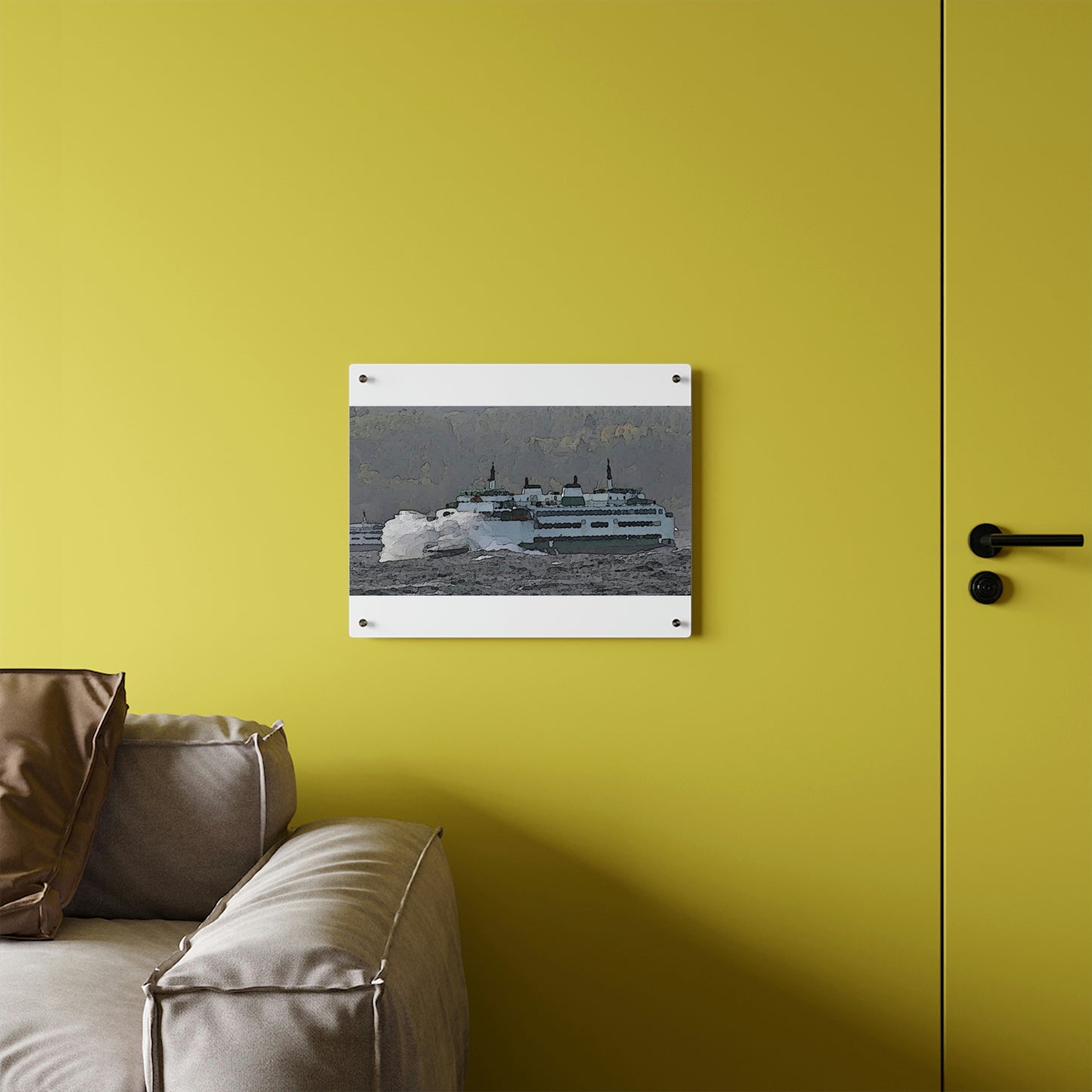 Acrylic Wall Art Panels ... WADOT Ferry Crossing ... "A Very Rough Day" ... Mulkiteo Route ... Family Archives ... Early 1990's' ... Original Works ...