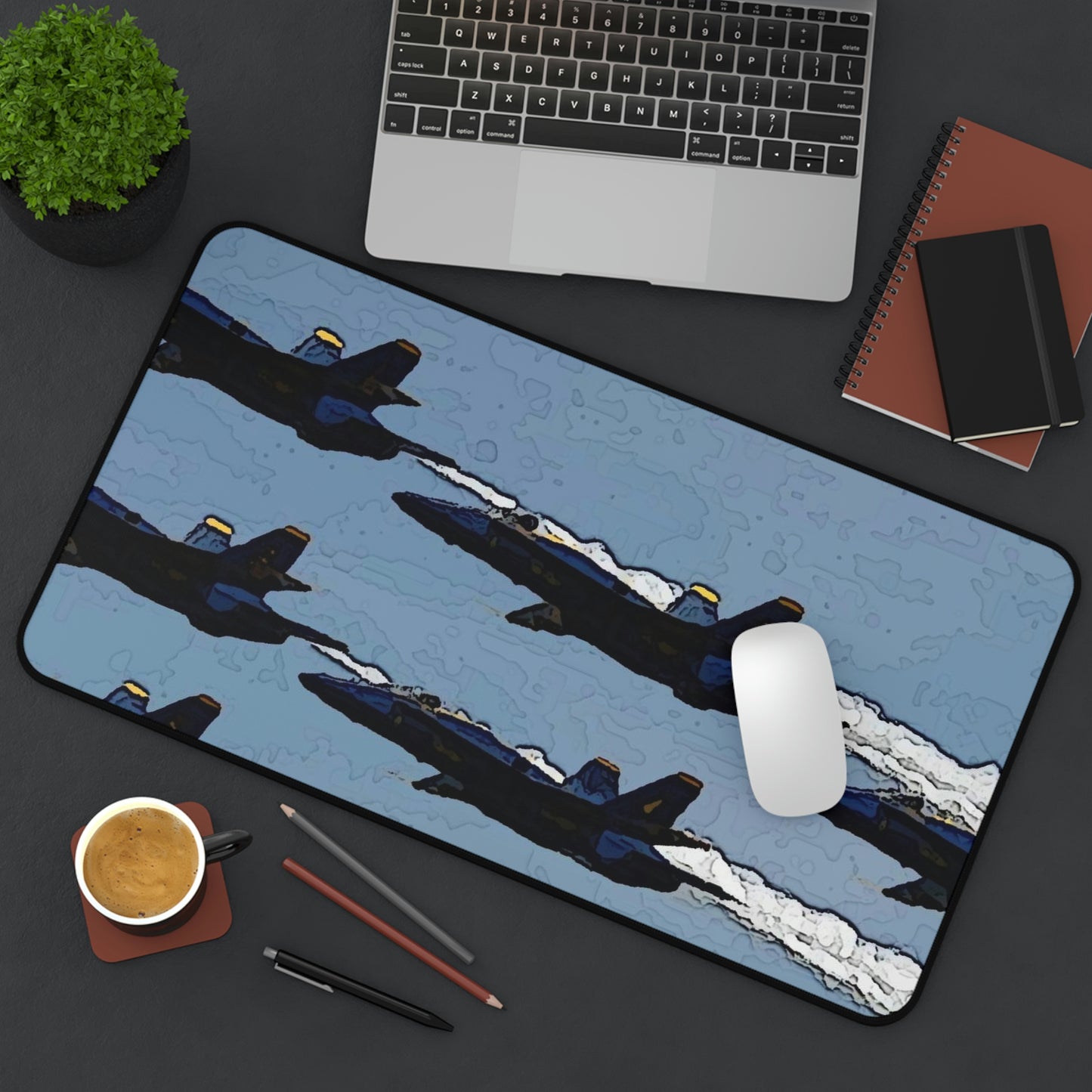 Desk Mat ...  Seattle Seafair ..."Blue Angels Run Over Lake Washington" ... Circa Mid 1980's ... Dr FJ Holt ... Original Works ...