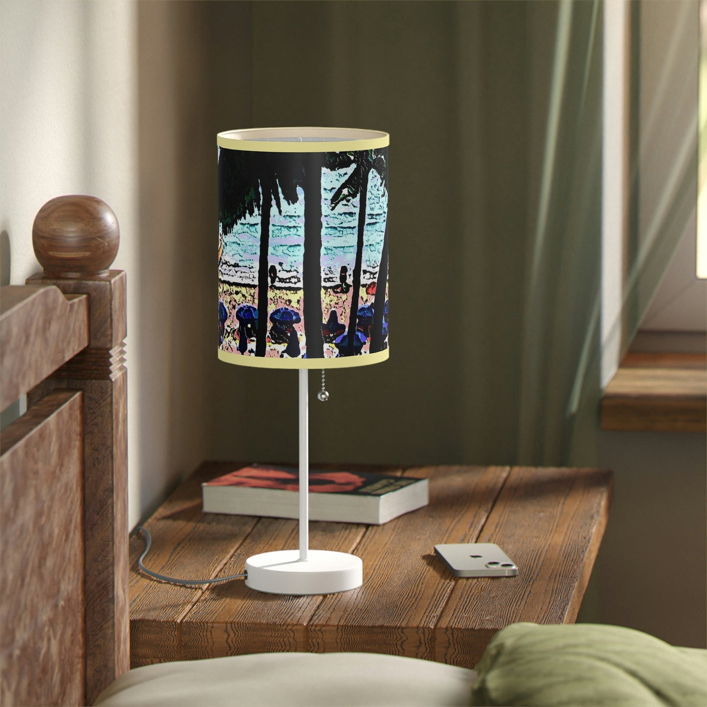 Lamp on a Stand, US|CA plug ... "A Beautiful Beach Amongst The Palms" ... The Outrigger Waikiki, Honolulu, Oahu ... Original Works ...