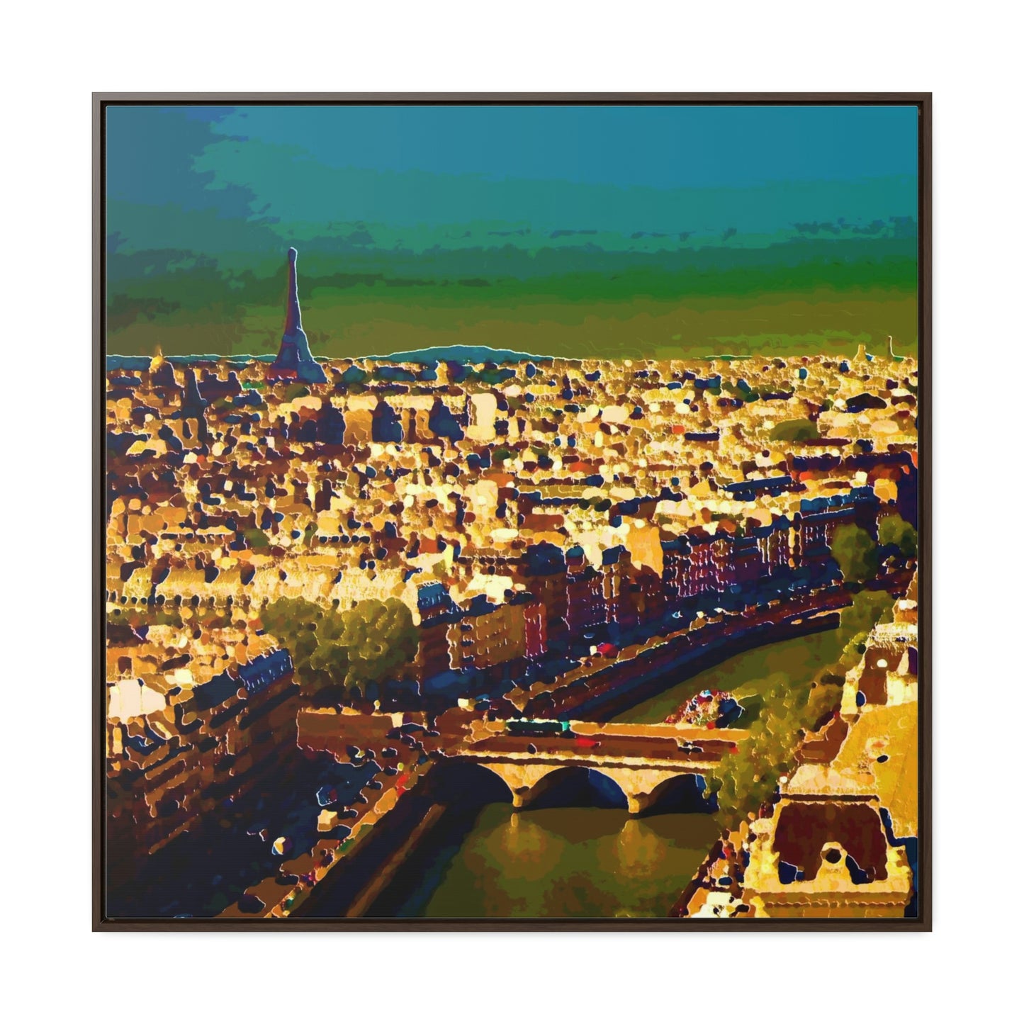 Gallery Canvas Wraps, Square Frame ... Au Paris ... "Along The River Seine" ... Barbara Joan Bonnel-Holt: 1972 ... Original Works ...
