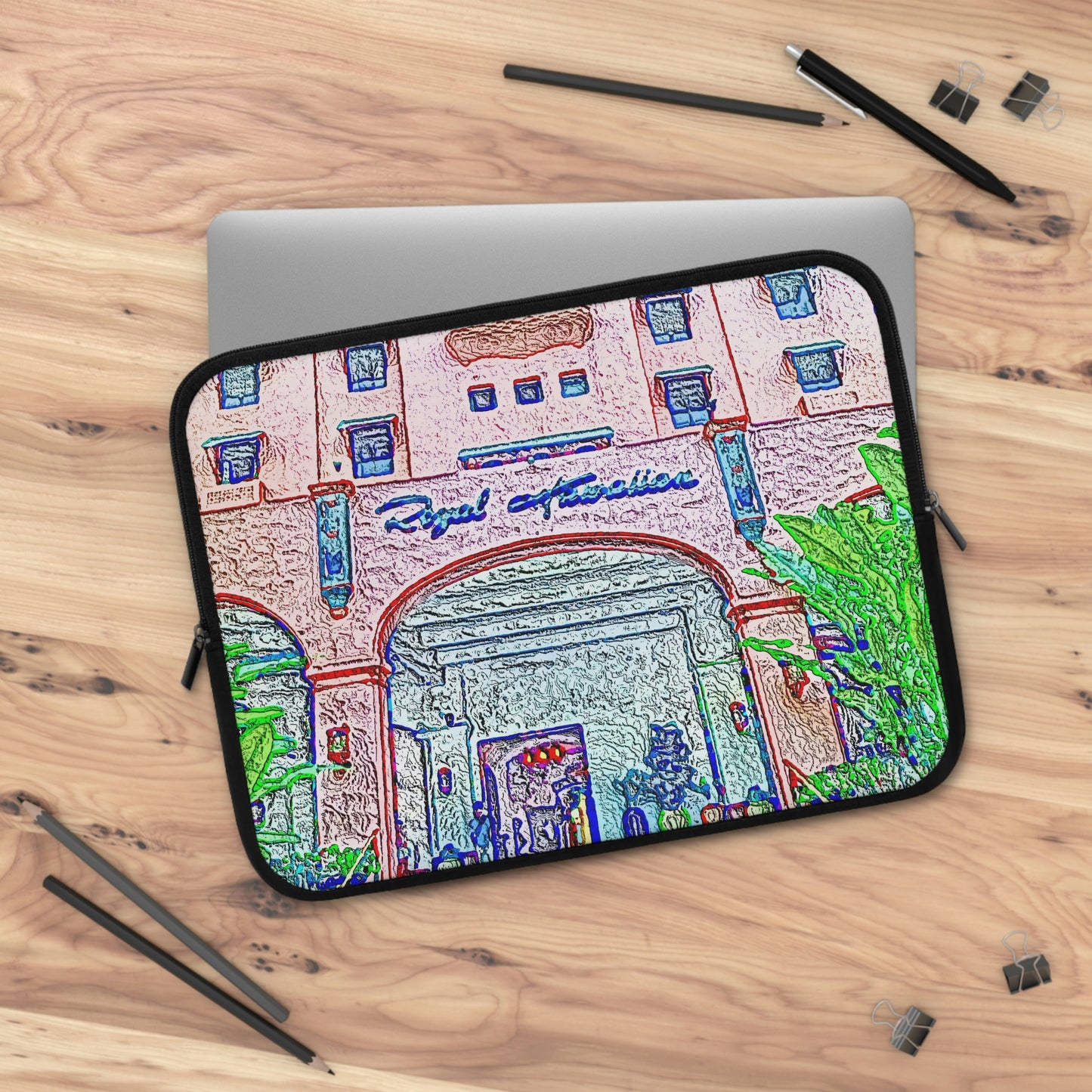 Laptop Sleeve ... "La Grande Entree" At: 'The Pink Palace' ... The Royal Hawai'ian ... Honolulu, HI ... '27Oct2014' ... Original Works ...