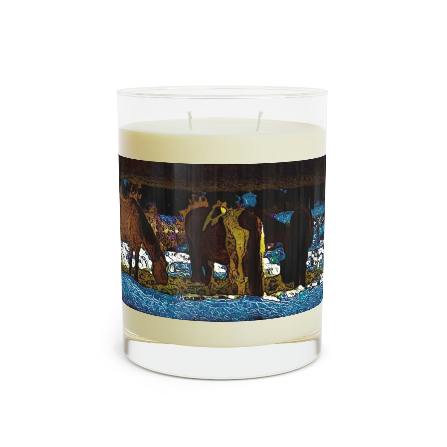 Scented Candle - Full Glass, 11oz ...  A Horse ... A Saddle ...  Foraging Through The Snow ...  An_Asses 'Cry' ... Central Idaho, November 2022 ...  Original Works ..