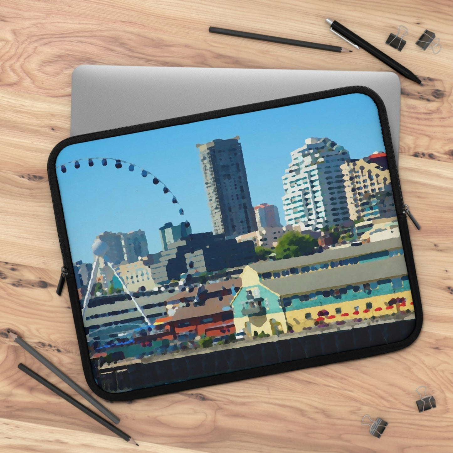 Laptop Sleeve ... That Classic Wheel ... 'Seattle's Wheel' ... & Old Classic Waterside Vendors ...  'Family Archives' ... Original Works ...