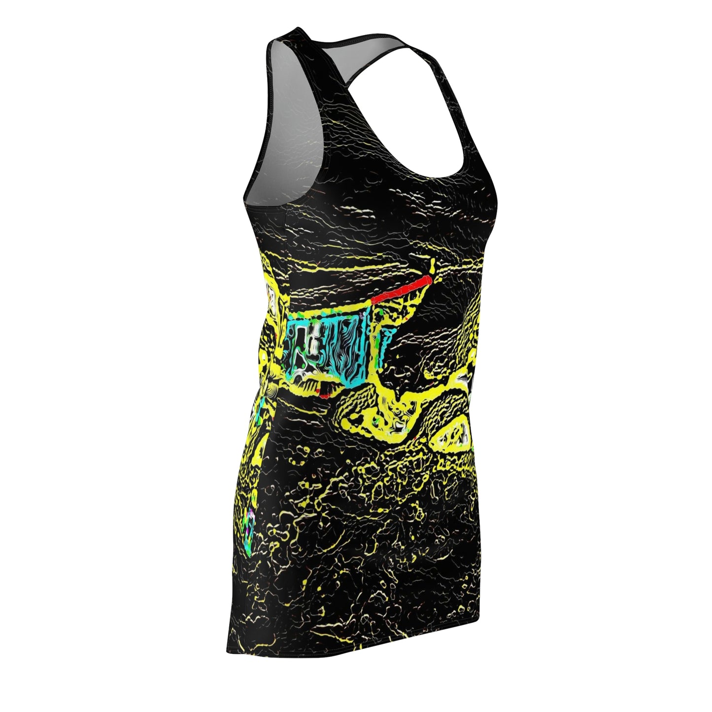 Women's Cut & Sew Racerback Dress (AOP) ... "Snow Vehicle In Snow Storm At-Rest" ... Circa 12Mar23 ... Central Idaho ... 18-Hours Rendering Time: Original Works ...