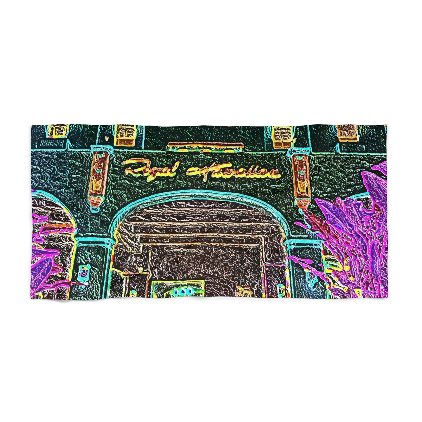 Beach Towel ... "La Grande Entree" At: 'The Pink Palace' ... The Royal Hawai'ian ... Honolulu, HI ... '27Oct2014' ... Original Works ...