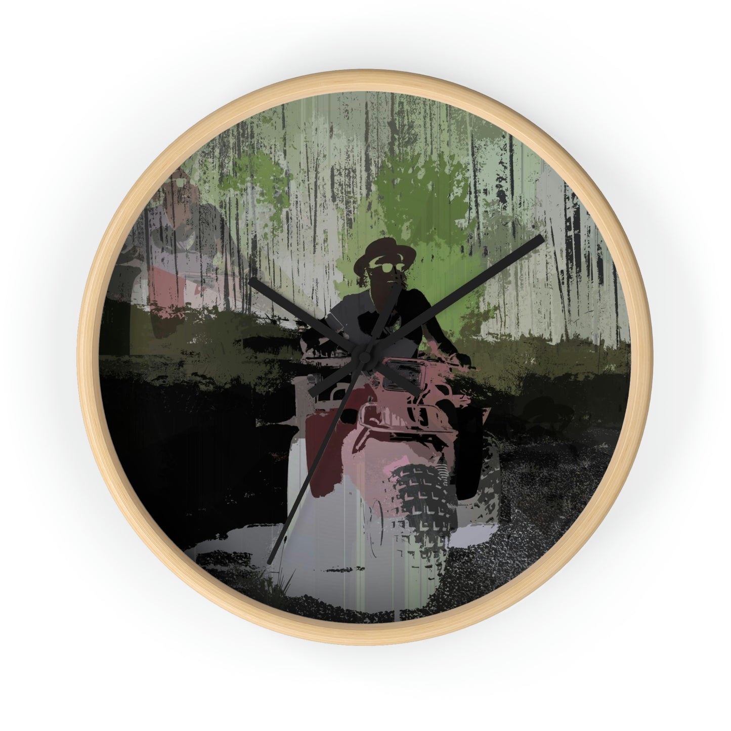 Wall clock ... 3-Wheeln' N' Groovin The Mountain Roads ... Central Idaho ... Original Works ...