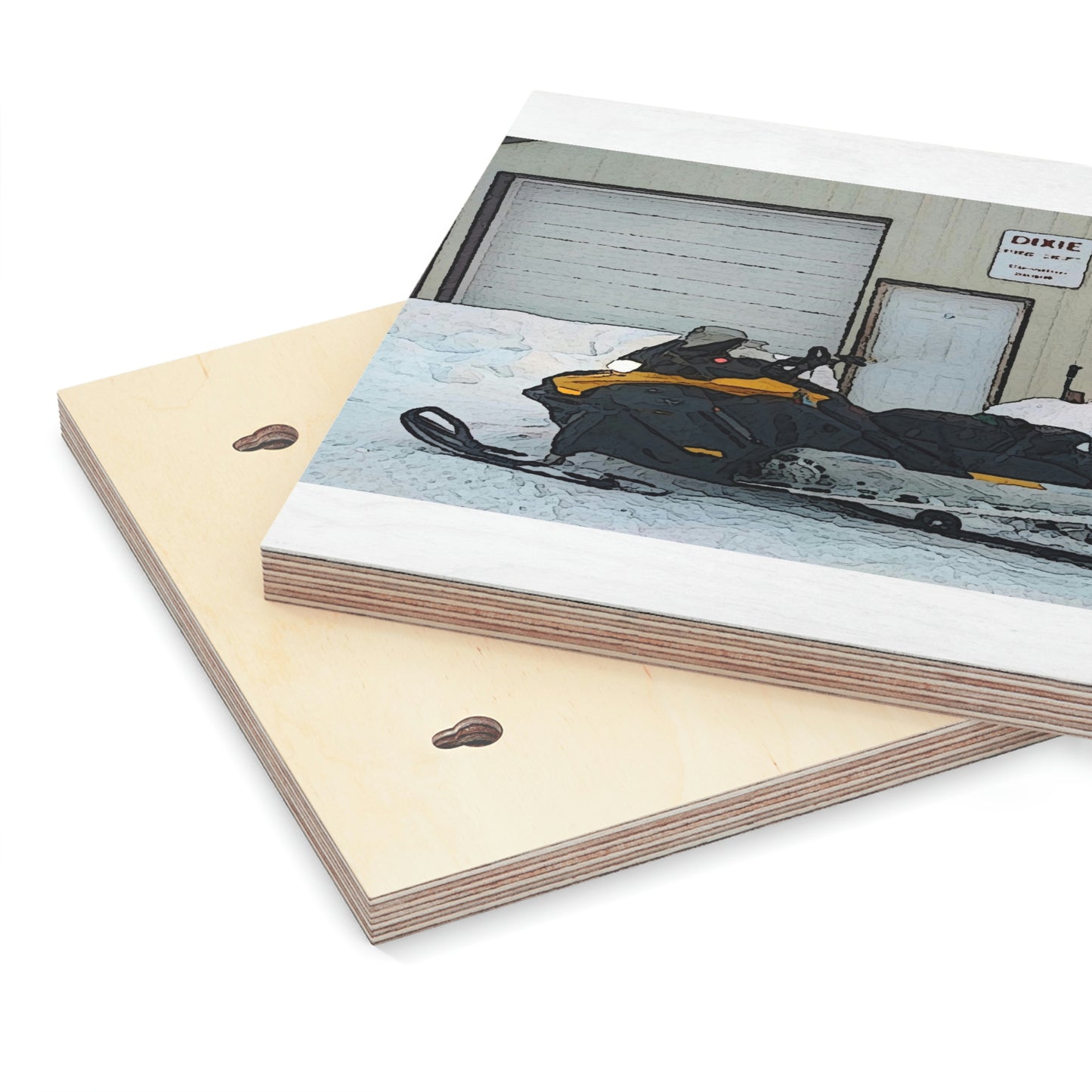 Wood Canvas ... "At The Mail Depot: Collecting Mail & Packages" ... Snowmobile 'Wells-Fargo-Wagon' ...