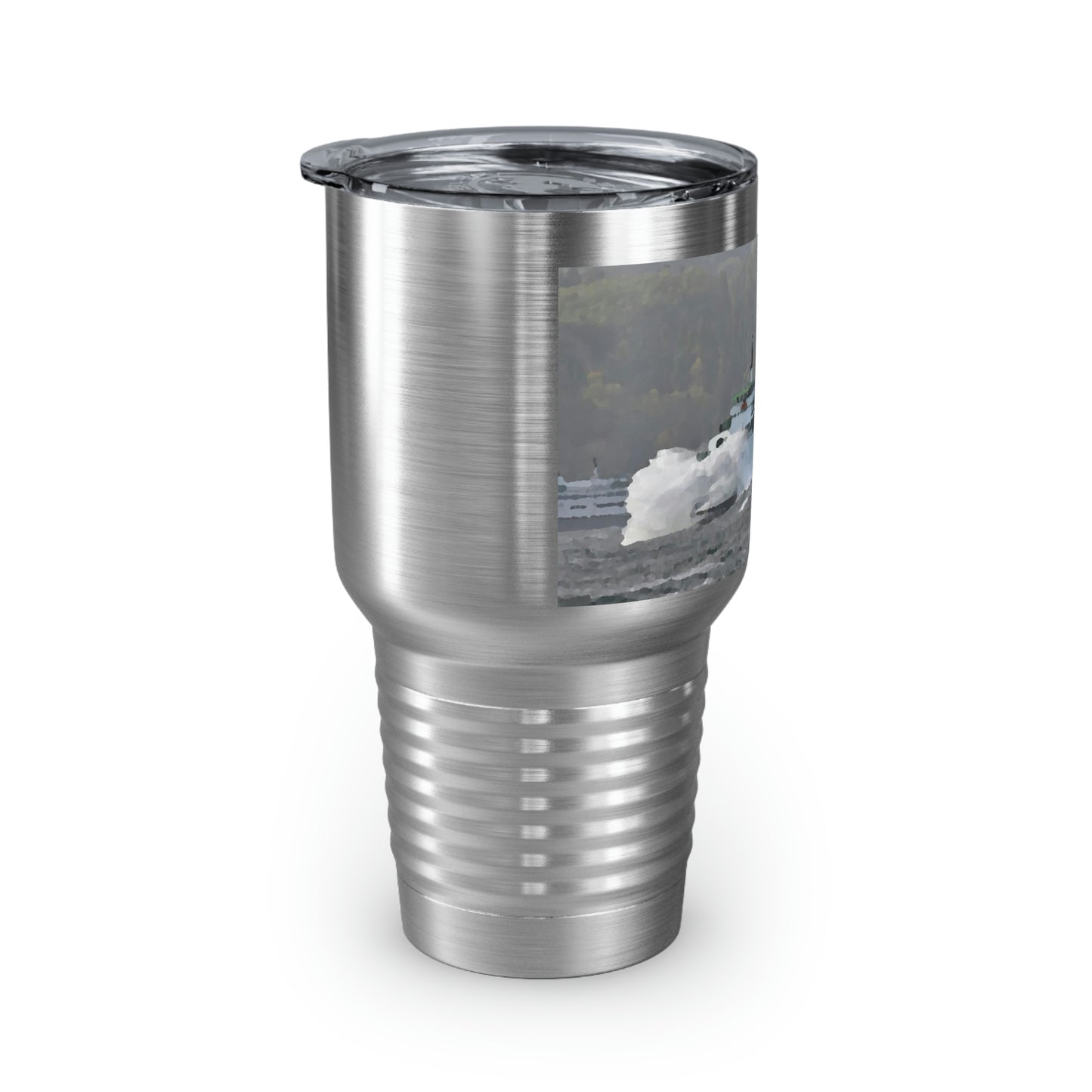Ringneck Tumbler, 30oz ... WADOT Ferry Crossing ... "A Very Rough Day" ... Mulkiteo Route ... Family Archives ... Early 1990's' ... Original Works ...