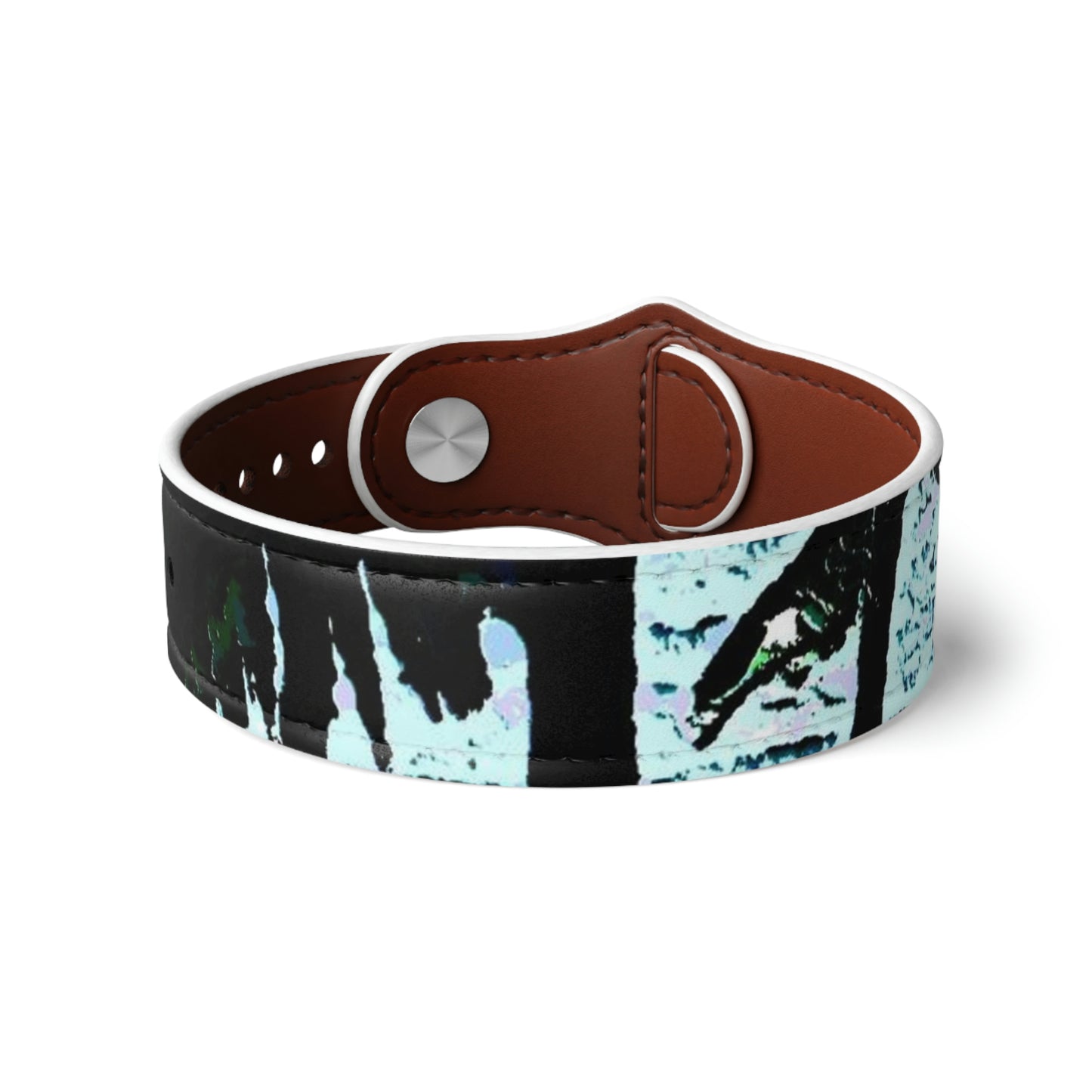 Faux Leather Wristband ...  "A Beautiful Beach Amongst The Palms" ... The Outrigger Waikiki, Honolulu, Oahu ... Original Works ...