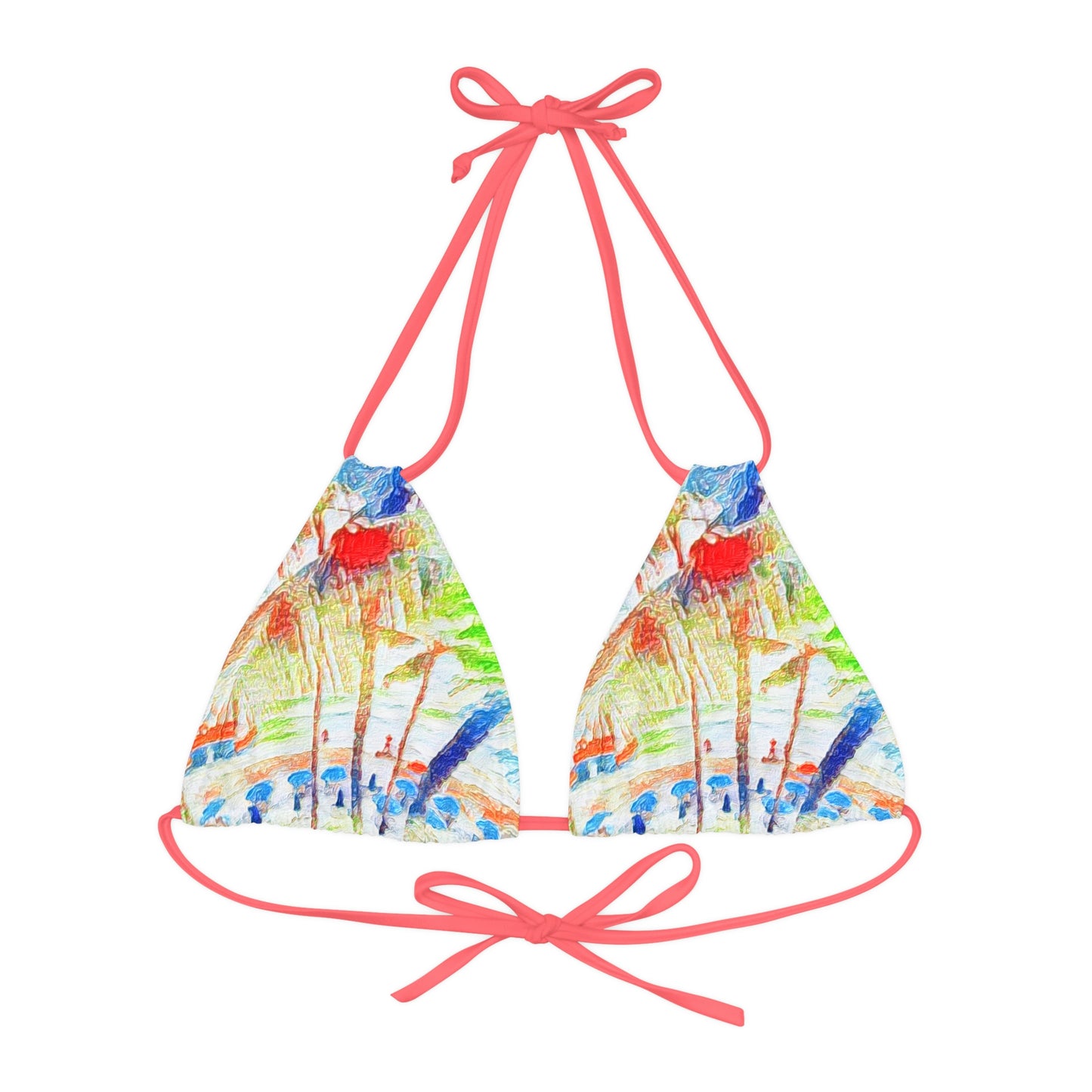 Strappy Triangle Bikini Top (AOP) ... "The Royal Hawai'ian: Waikiki Beach_Beach" ... Honolulu, HI ... Ocotber 2014 (Halloween) ... Original Works ...