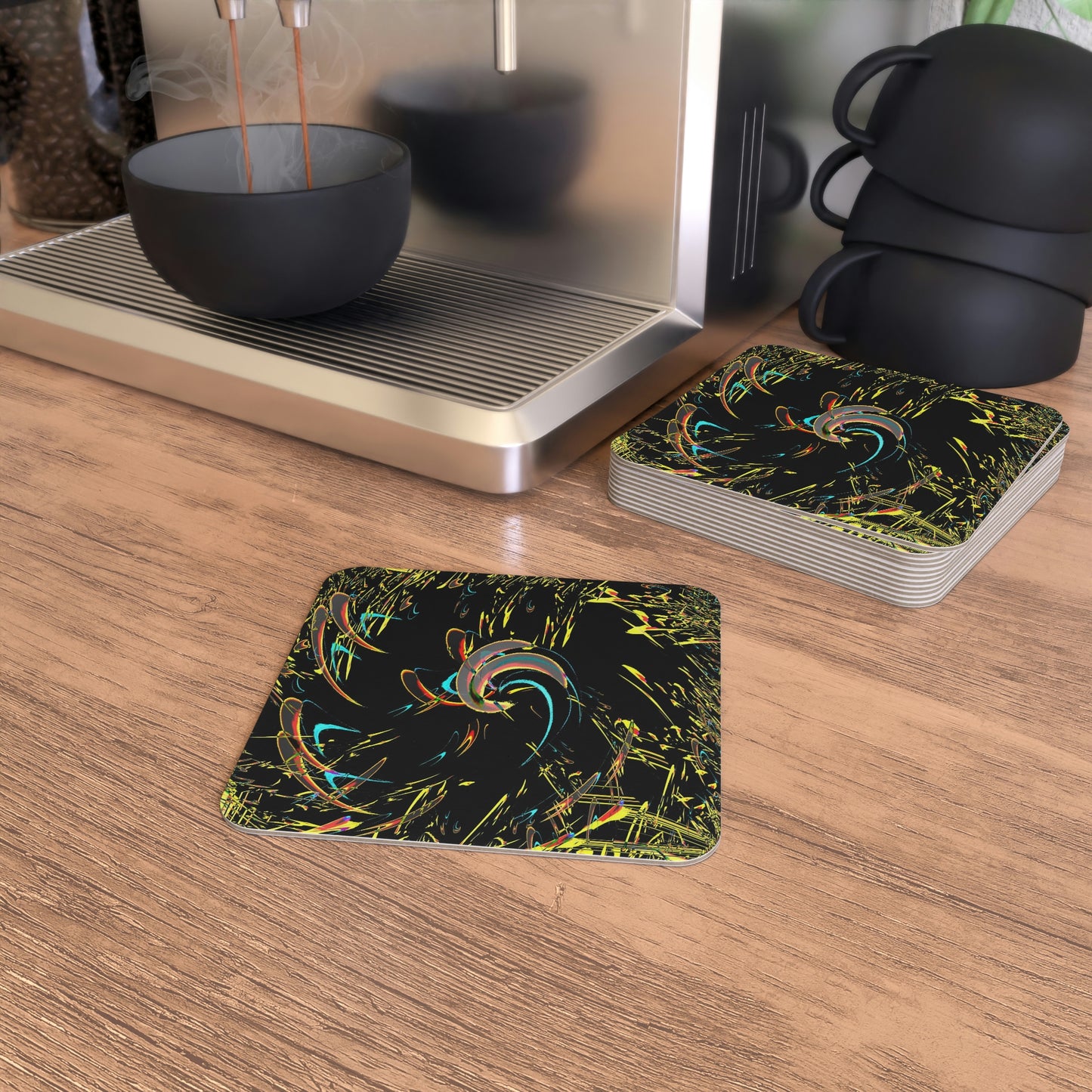 Coasters (50, 100 pcs) ... "Waning Moon" ... Central Idaho ... October 2022 ... Rendering Time: 22 Hours ... Original Works ...