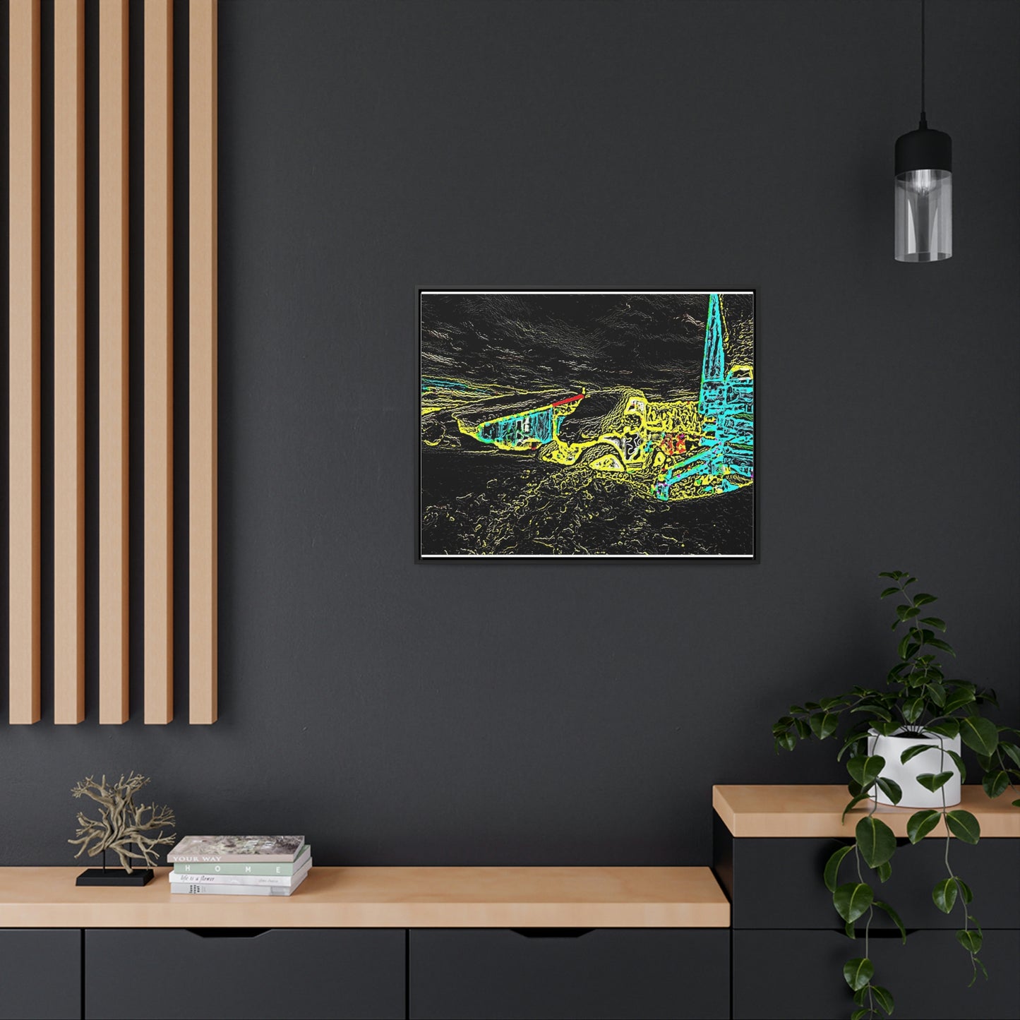 Gallery Canvas Wraps, Horizontal Frame ... "Snow Vehicle In Snow Storm At-Rest" ... Circa 12Mar23 ... Central Idaho ... 18-Hours Rendering Time: Original Works ...