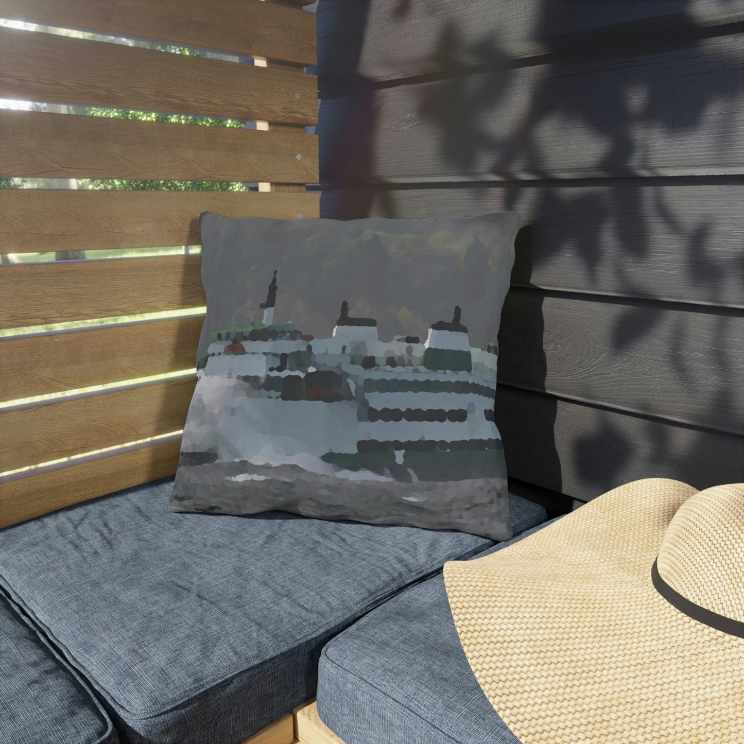 Outdoor Pillows ... WADOT Ferry Crossing ... "A Very Rough Day" ... Mulkiteo Route ... Family Archives ... Early 1990's' ... Original Works ...