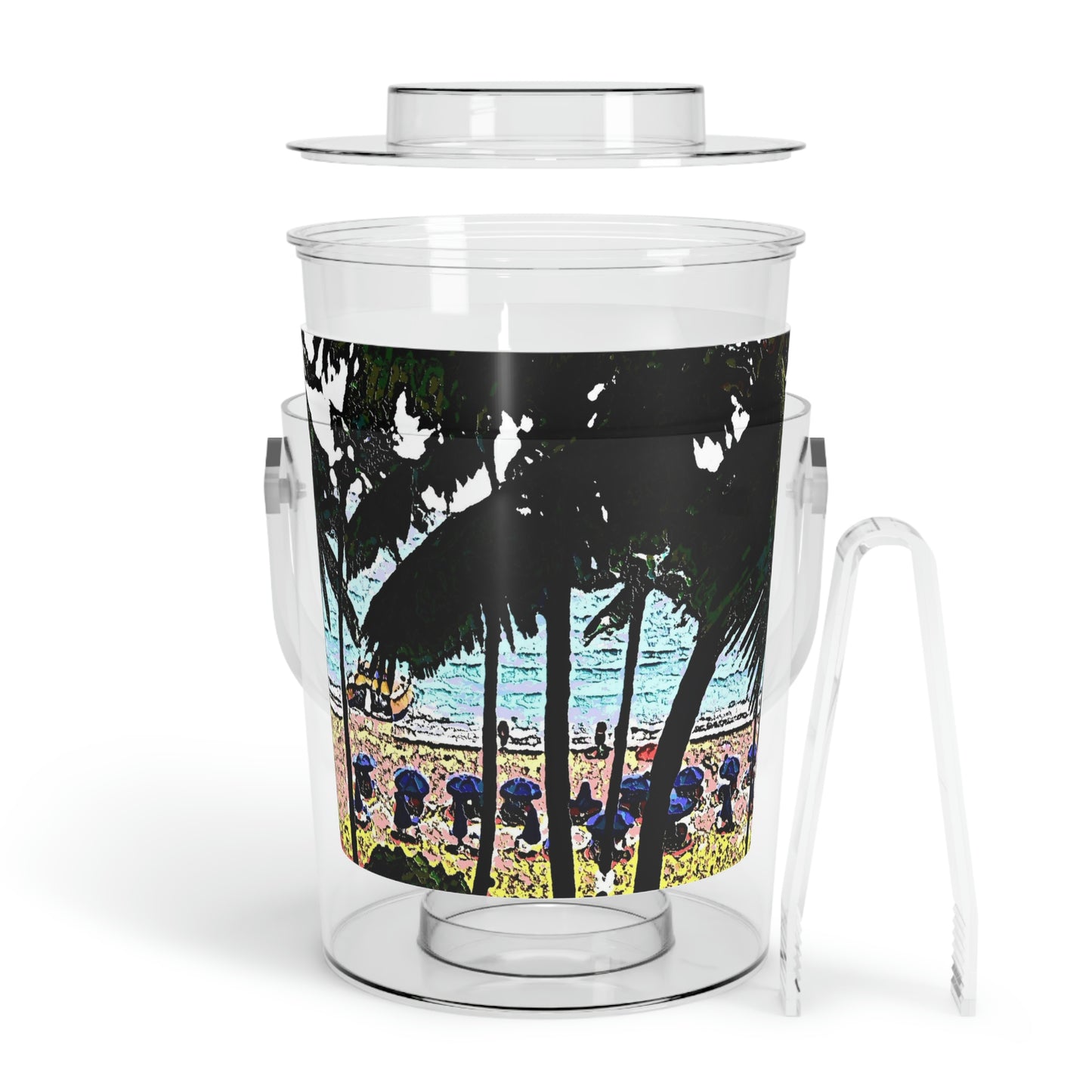 Ice Bucket with Tongs ... "A Beautiful Beach Amongst The Palms" ... The Outrigger Waikiki, Honolulu, Oahu ... Original Works ...