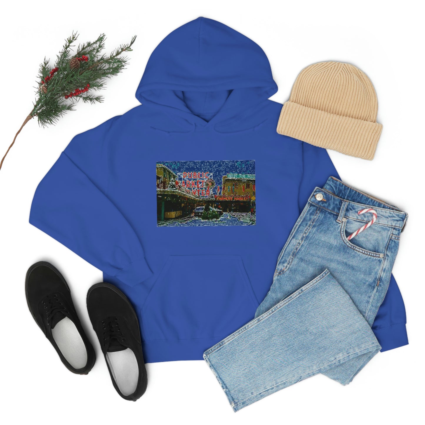 Unisex Heavy Blend™ Hooded Sweatshirt ... Pike Place Market: 'The Public Market', Seattle, Washington. Circa Fall 2013 ...