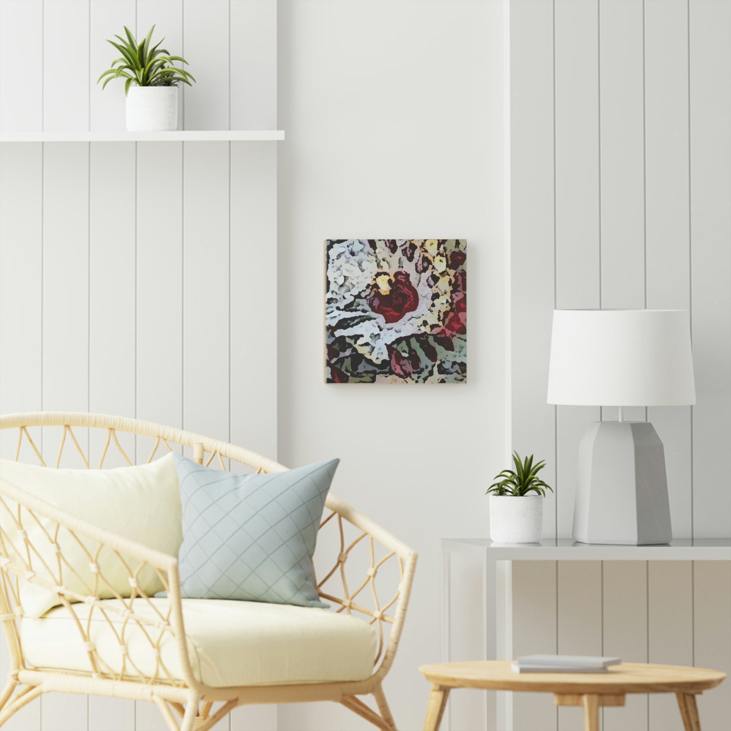 Wood Canvas ... "A Friendly Flower" ... Pointsettia 'Pointing' ... Original Works ... (Supplied Photograph) ...