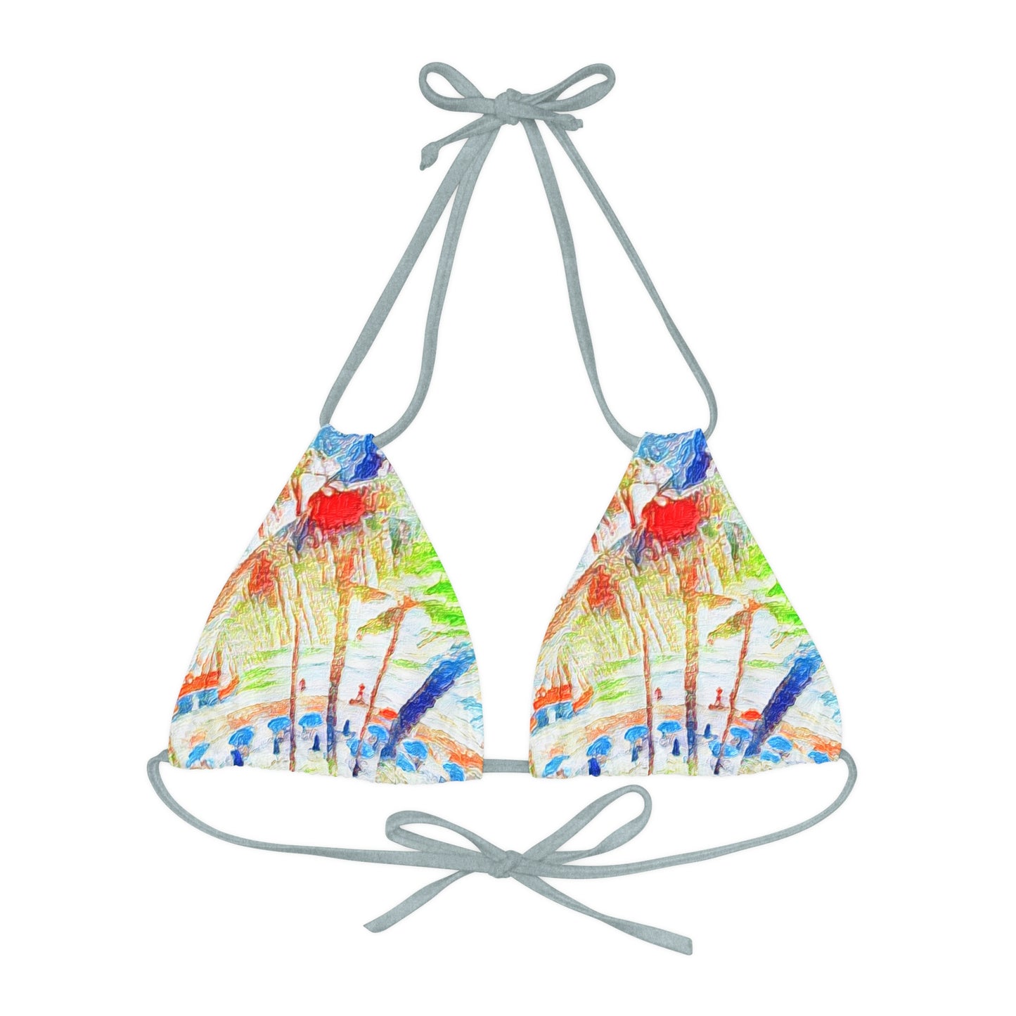 Strappy Triangle Bikini Top (AOP) ... "The Royal Hawai'ian: Waikiki Beach_Beach" ... Honolulu, HI ... Ocotber 2014 (Halloween) ... Original Works ...