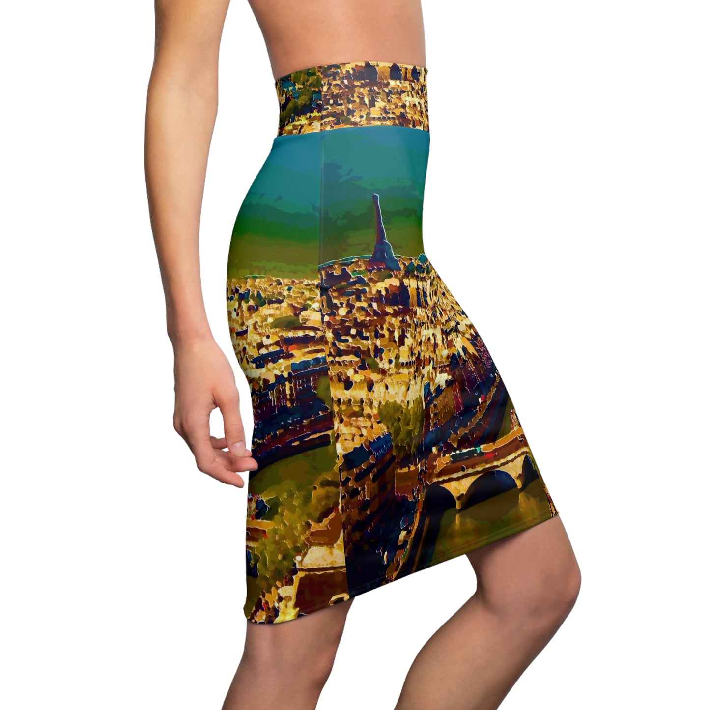 Women's Pencil Skirt ... Au Paris ... "Along The River Seine" ... Barbara Joan Bonnel-Holt: 1972 ... Original Works ...