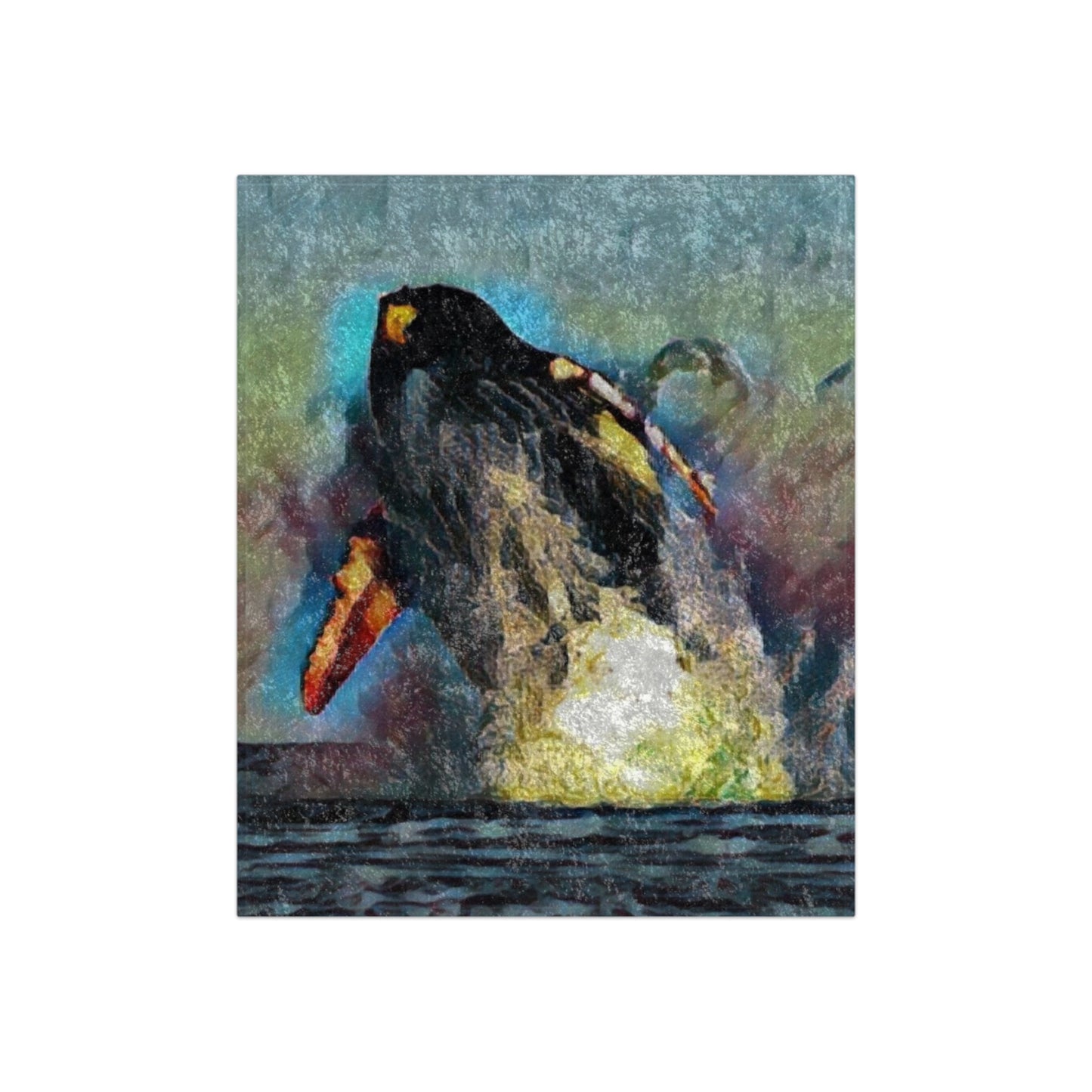 Crushed Velvet Blanket ... An Extraordinary Humpback Breach ... 'With Explosive Energy' ... Family Archives (KPH) ... Circa: 21st Century. Maui, HI ... Original Works ...