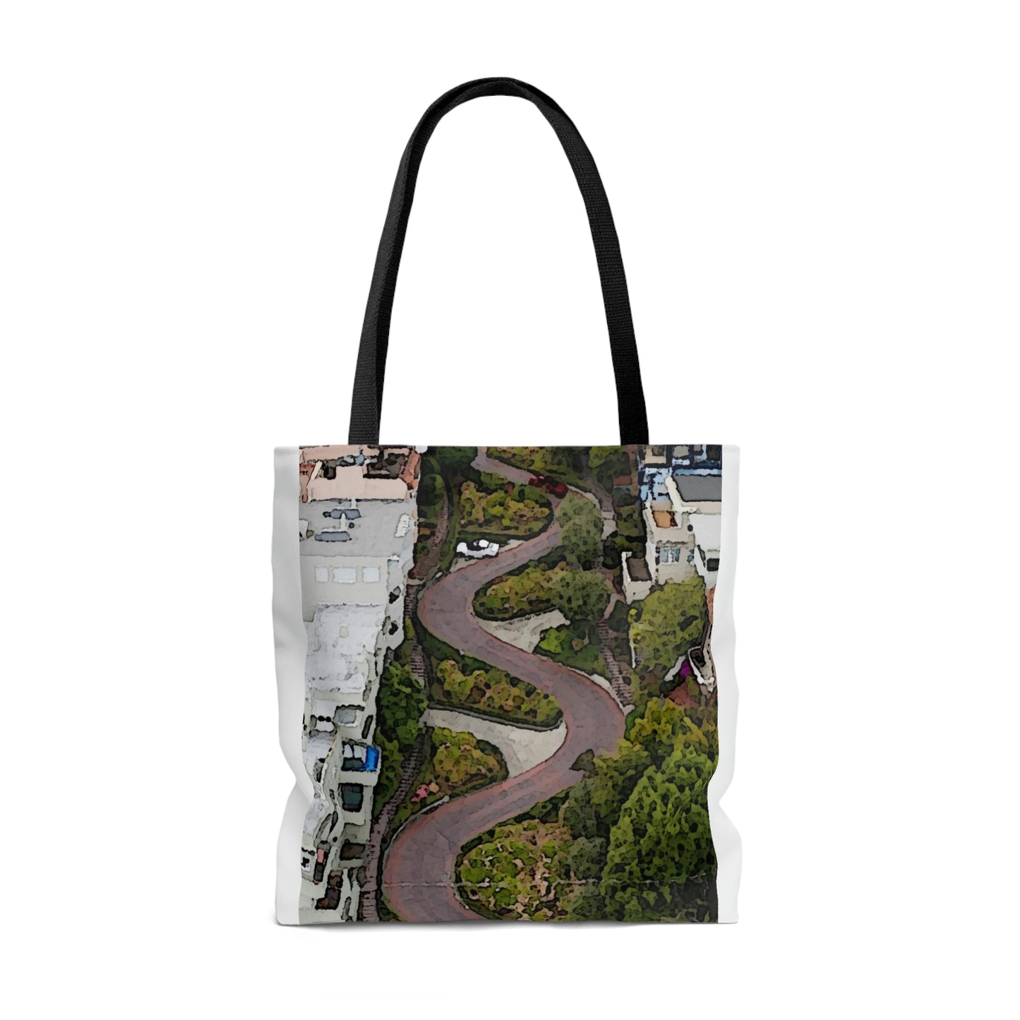 AOP Tote Bag ... A Crazy Street ... 'Eight Winding Curve-Switchbacks' ... "Lombard Street, San Francisco, CA' ... Family Archives: 1970's ... Original Works ...