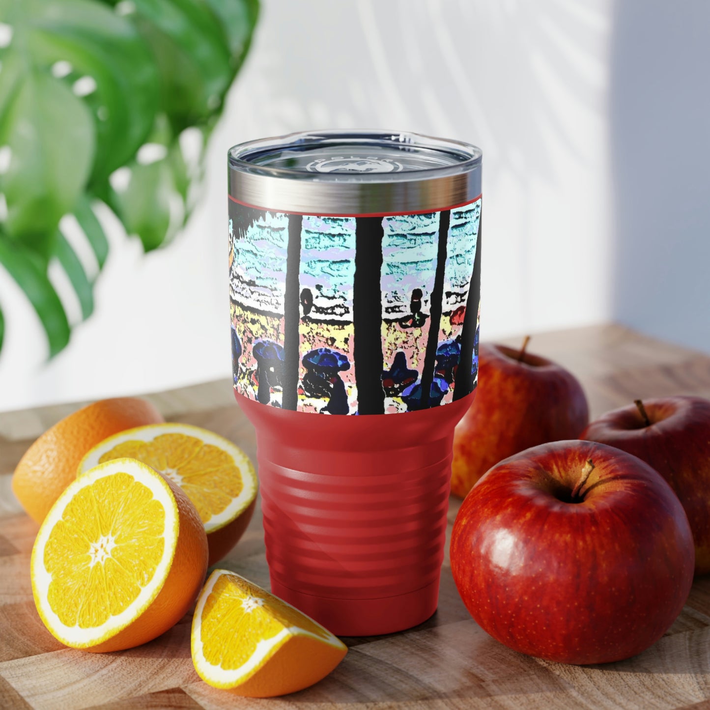 Ringneck Tumbler, 30oz ... "A Beautiful Beach Amongst The Palms" ... The Outrigger Waikiki, Honolulu, Oahu ... Original Works ...
