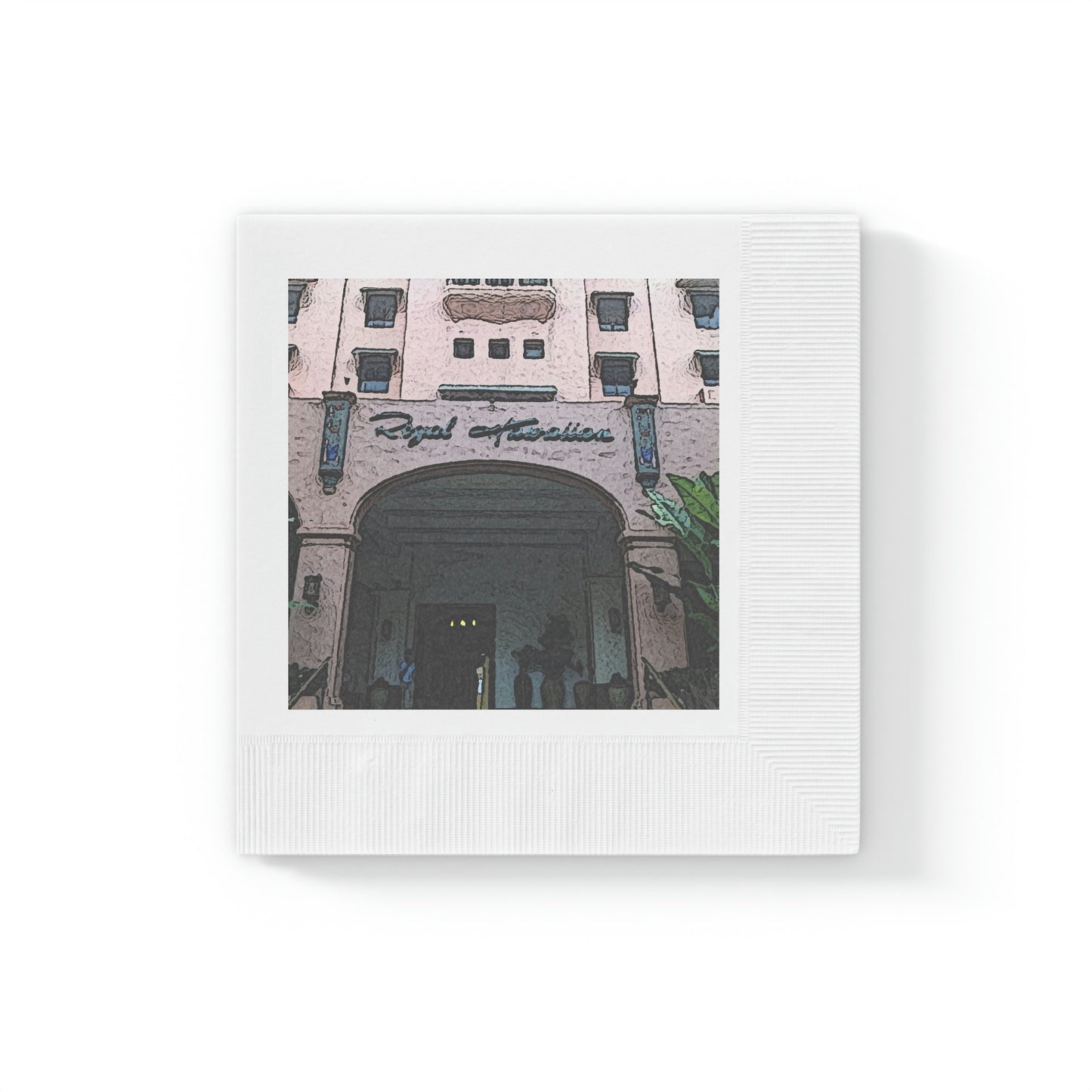 White Coined Napkins ...  "La Grande Entree" At: 'The Pink Palace' ... The Royal Hawai'ian ... Honolulu, HI ... '27Oct2014' ... Original Works ...