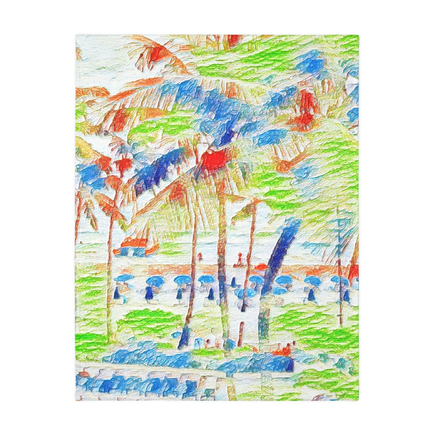 Velveteen Minky Blanket (Two-sided print) ... "The Royal Hawai'ian: Waikiki Beach_Beach" ... Honolulu, HI ... October 2014 (Halloween) ... Original Works ...