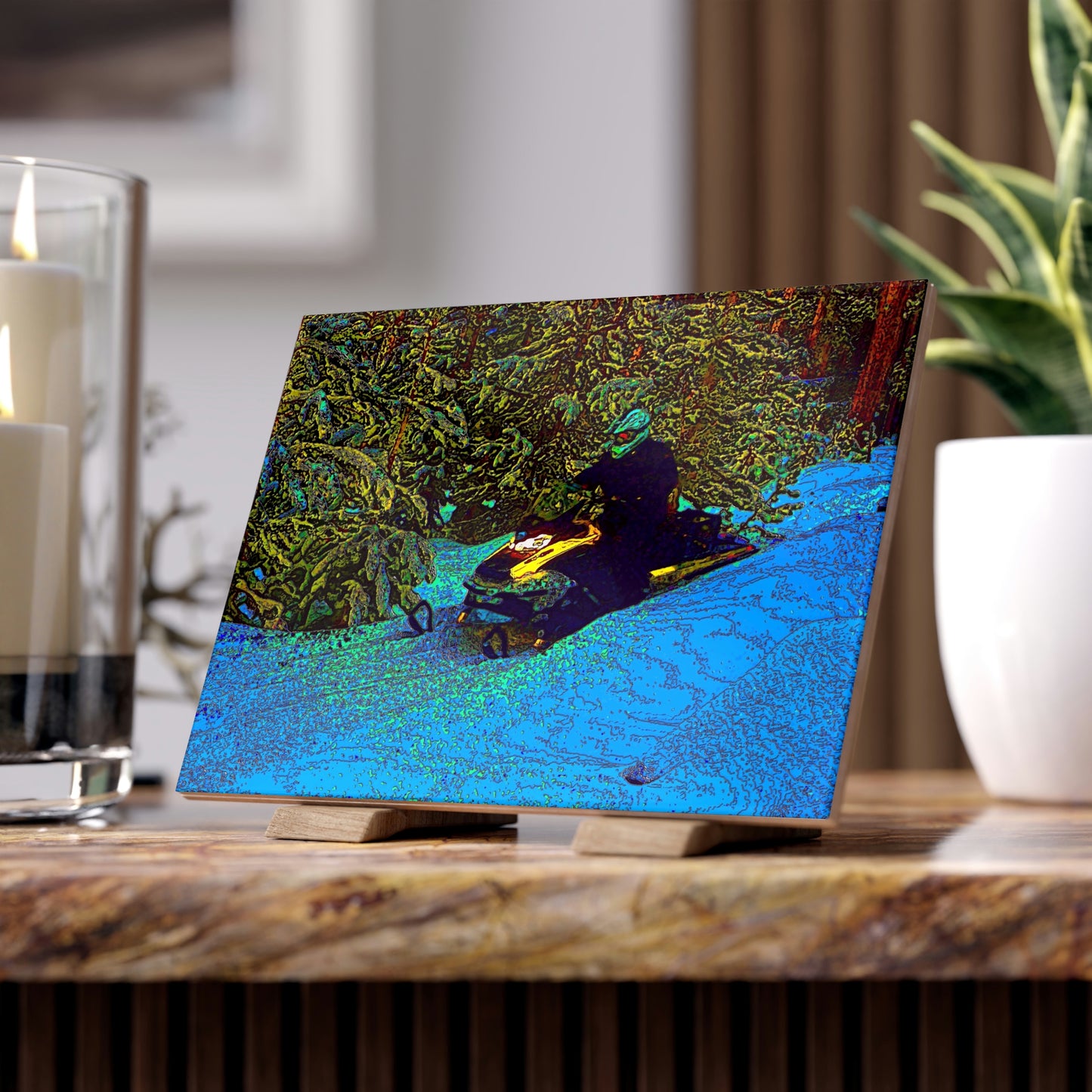 Ceramic Photo Tile ... Yep ... "Another Day ... Riding Through The Wilderness ... " ... February 2023 ... Original Works ...