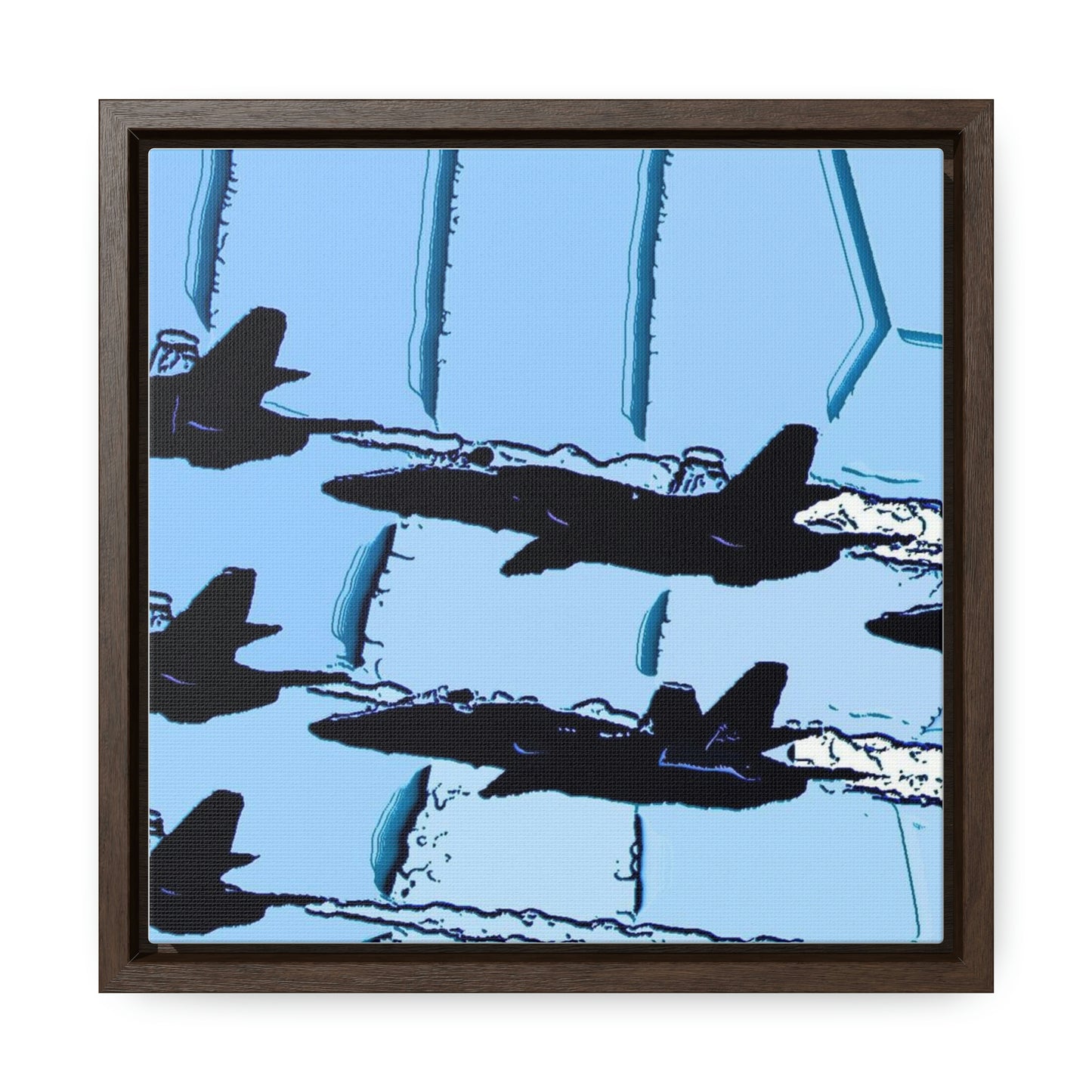 Gallery Canvas Wraps, Square Frame ... Seattle Seafair ..."Blue Angels Run Over Lake Washington" ... Circa Mid 1980's ... Dr FJ Holt ... Original Works ...