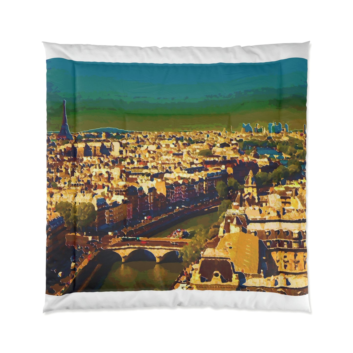 Comforter ...  Au Paris ... "Along The River Seine" ... Barbara Joan Bonnel-Holt: 1972 ... Original Works ...