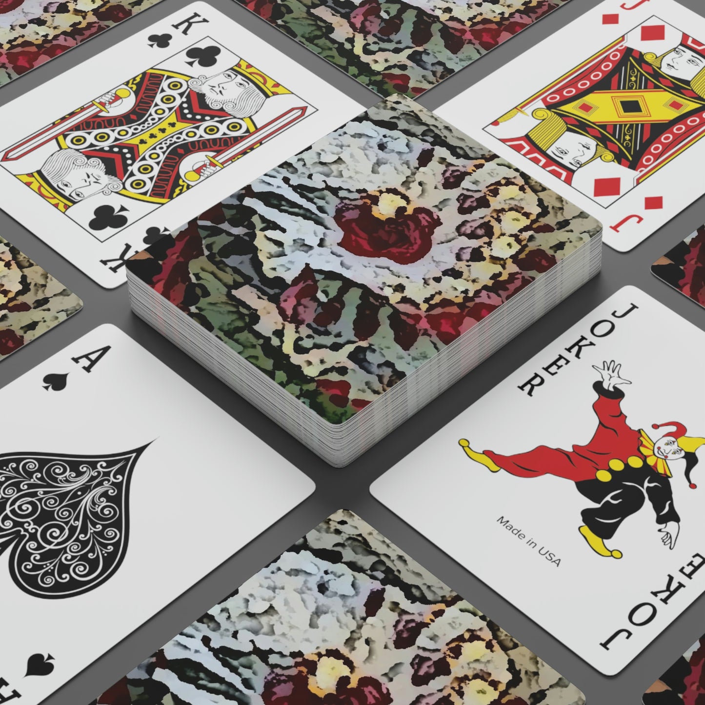 Custom Poker Cards ... "A Friendly Flower" ... Pointsettia 'Pointing' ... Original Works ... (Supplied Photograph) ...