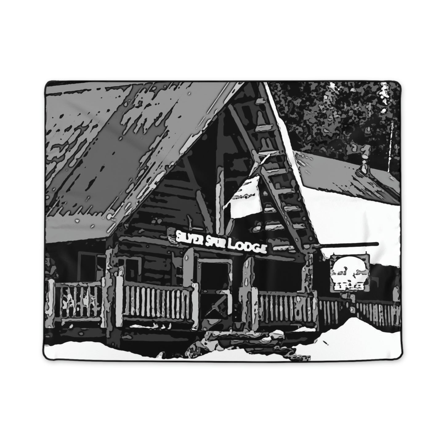 Polyester Blanket ... A Beautiful Lodge & Back-Country Outfitter In A Mountain Town ... 'Dixie, Idaho, November 2022' ... Original Works ...