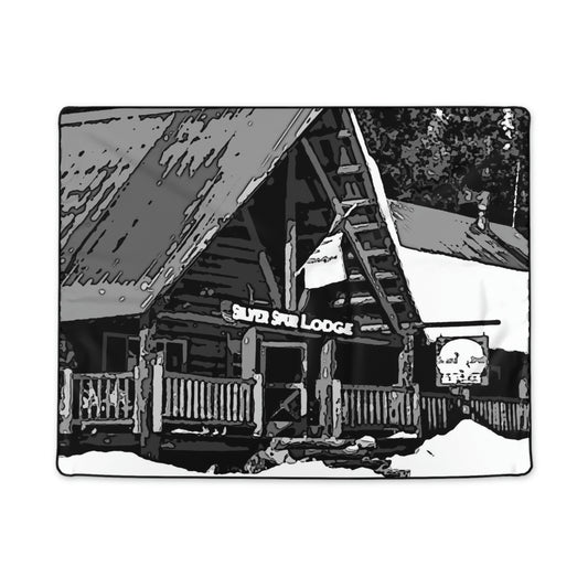 Polyester Blanket ... A Beautiful Lodge & Back-Country Outfitter In A Mountain Town ... 'Dixie, Idaho, November 2022' ... Original Works ...