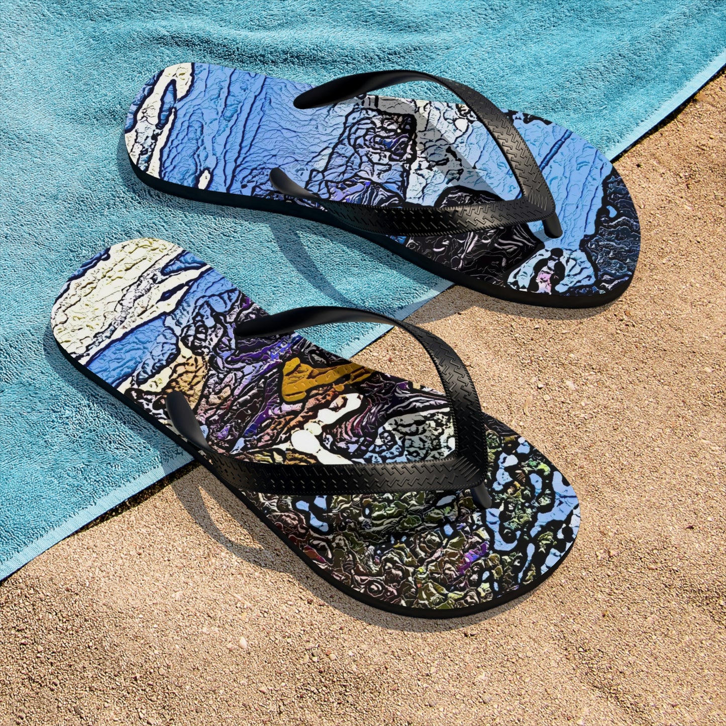 Unisex Flip-Flops ... Blasting Through-The-Powder ... 'Central Idaho Mounains ... ' 2Dec22 ...