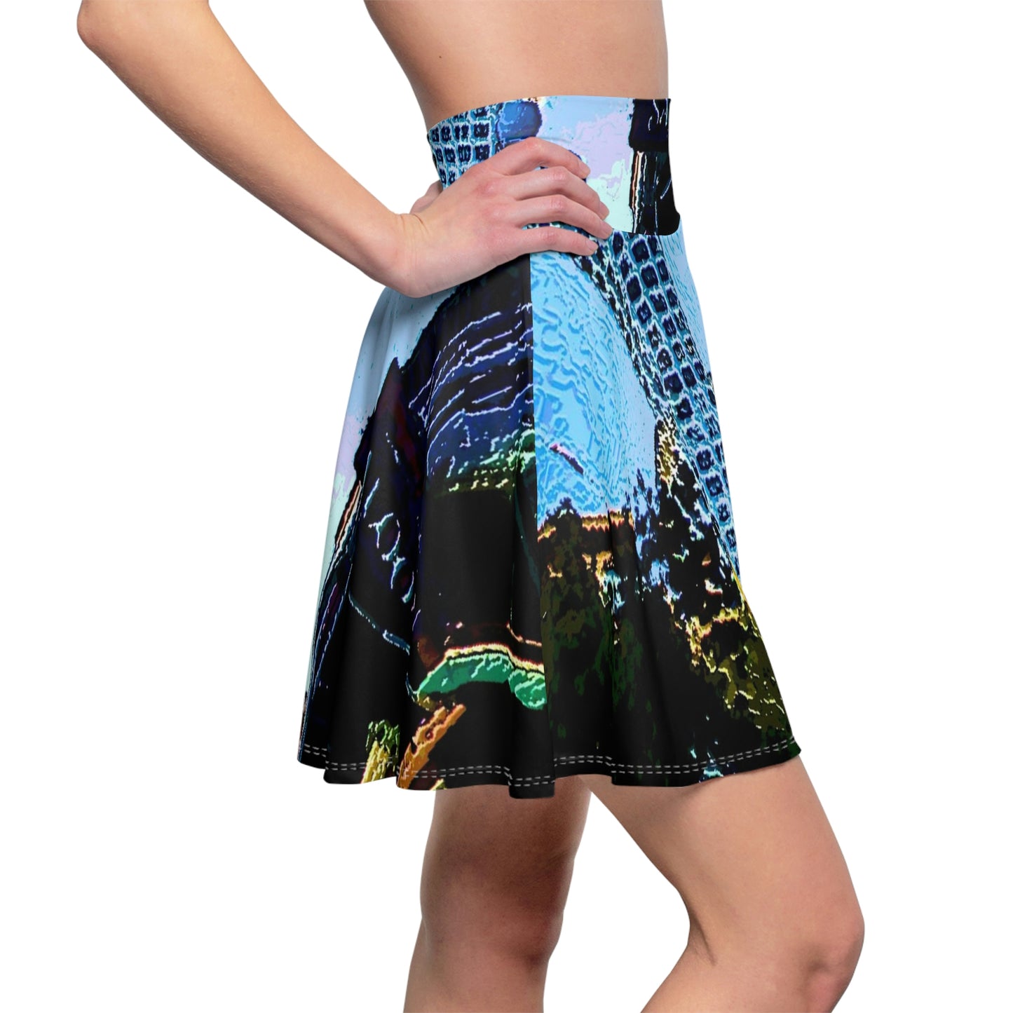 Women's Skater Skirt ...  Pioneer Square & Smith Tower ... 'That World Famous View' ... Colleague Supplied Photo ... Original Works ...