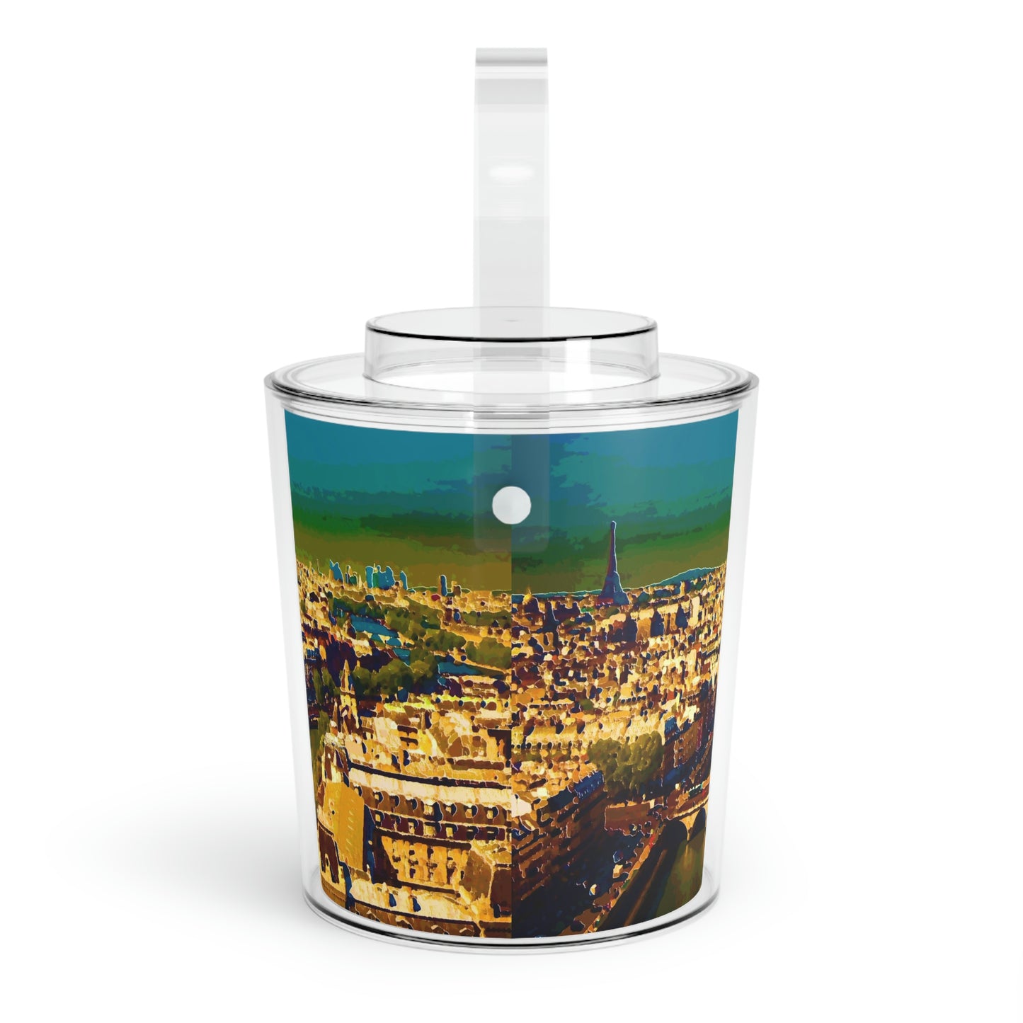 Ice Bucket with Tongs ... Au Paris ... "Along The River Seine" ... Barbara Joan Bonnell-Holt: 1972 ... Original Works ...
