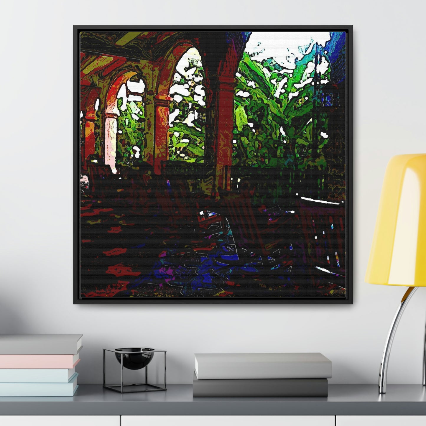 Gallery Canvas Wraps, Square Frame ...  Lanai & Rocking Chairs At: 'The Pink Palace' ... The Royal Hawai'ian ... Honolulu, HI ... '27Oct2014' ... Original Works ...