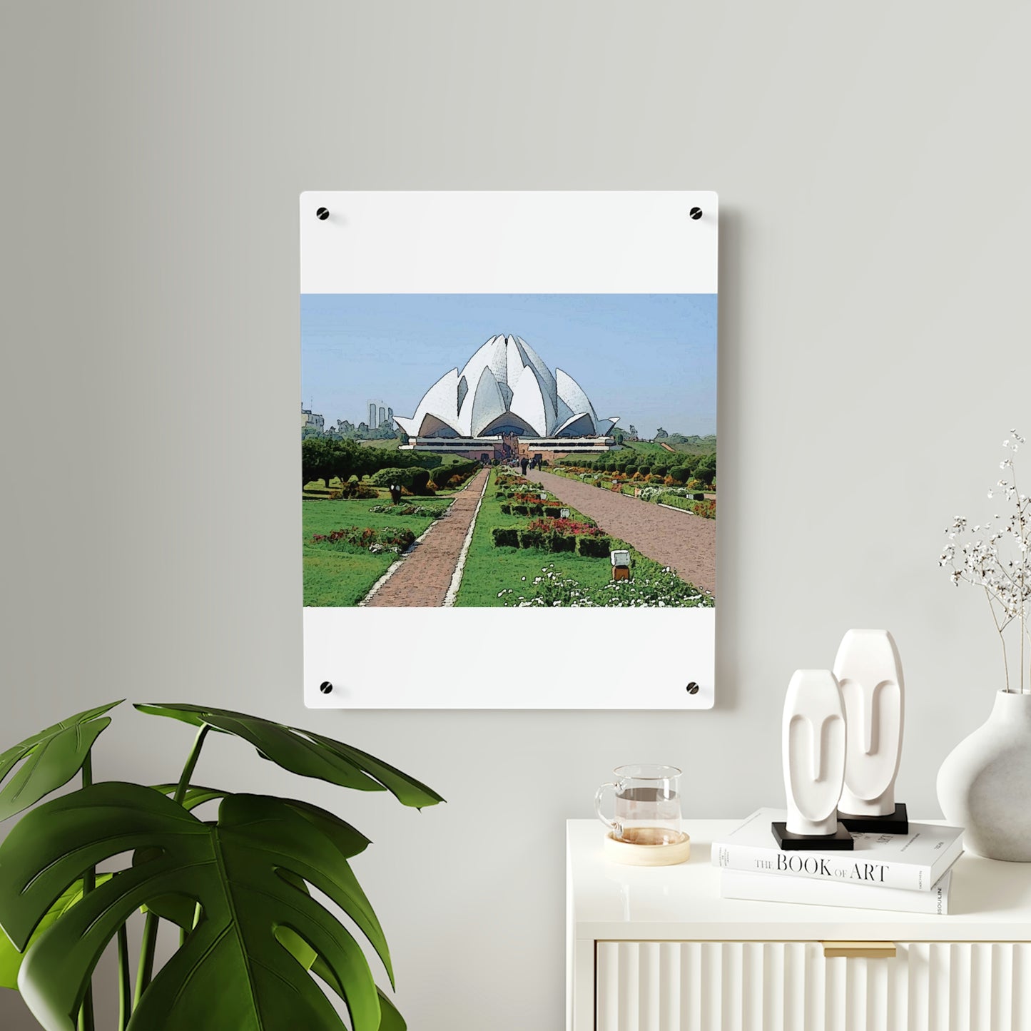 Acrylic Wall Art Panels ... 'Bahai'i House-Of-Worship' ... "Lotus Temple: Delhi, India, 2008" ... Original Works ...
