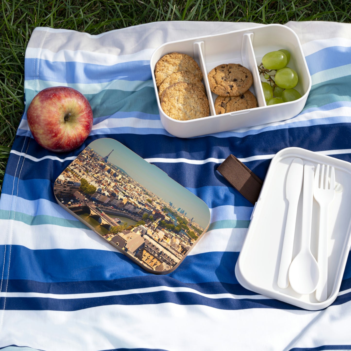 Bento Lunch Box ... Au Paris ... "Along The River Seine" ... Barbara Joan Bonnell-Holt: 1972 ... Original Works ...