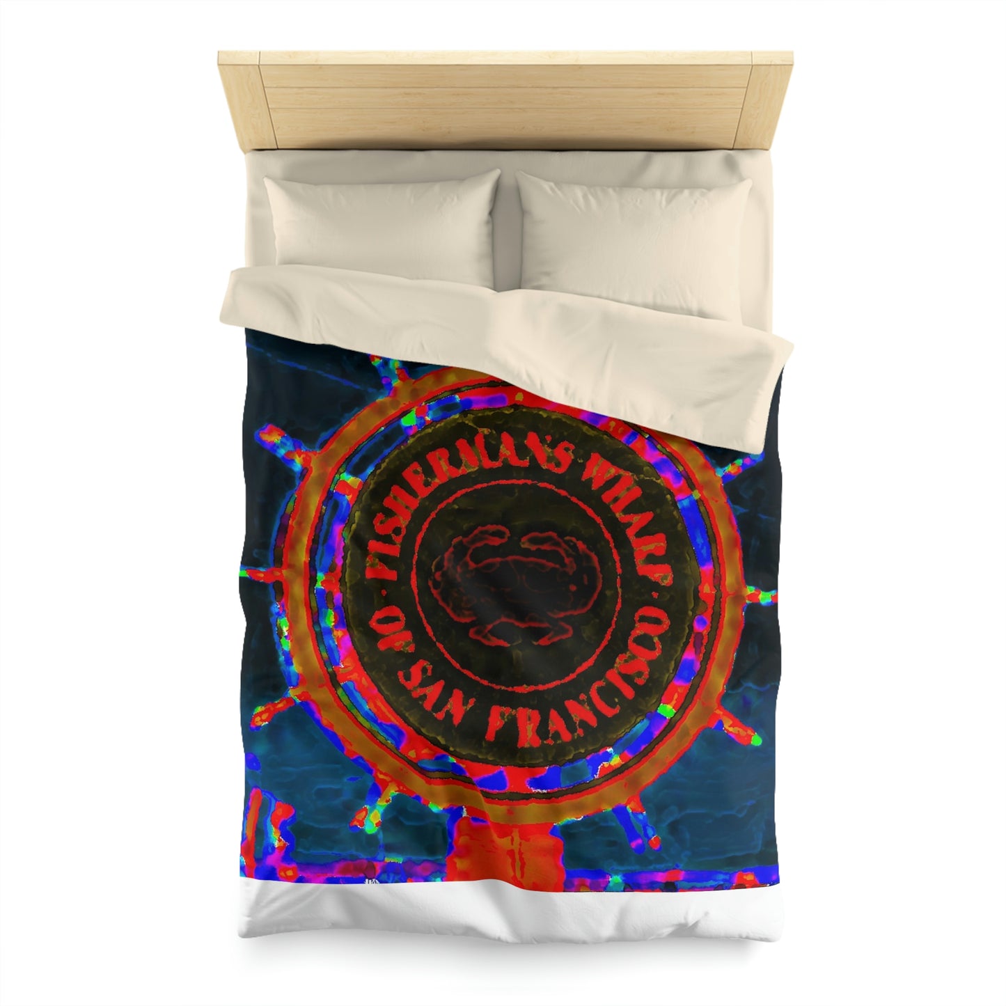 Microfiber Duvet Cover... "No.9 Fishermen's Grotto - Fishermen's Wharf, SF, California" ... Family Archives: 1970's ... Original Works ...