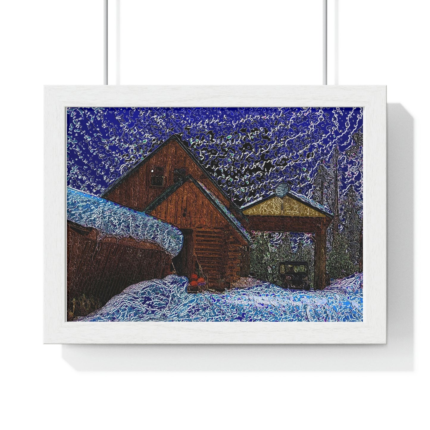 Premium Framed Horizontal Poster ... "A Cabin In The Mountains Of Central Idaho" ...