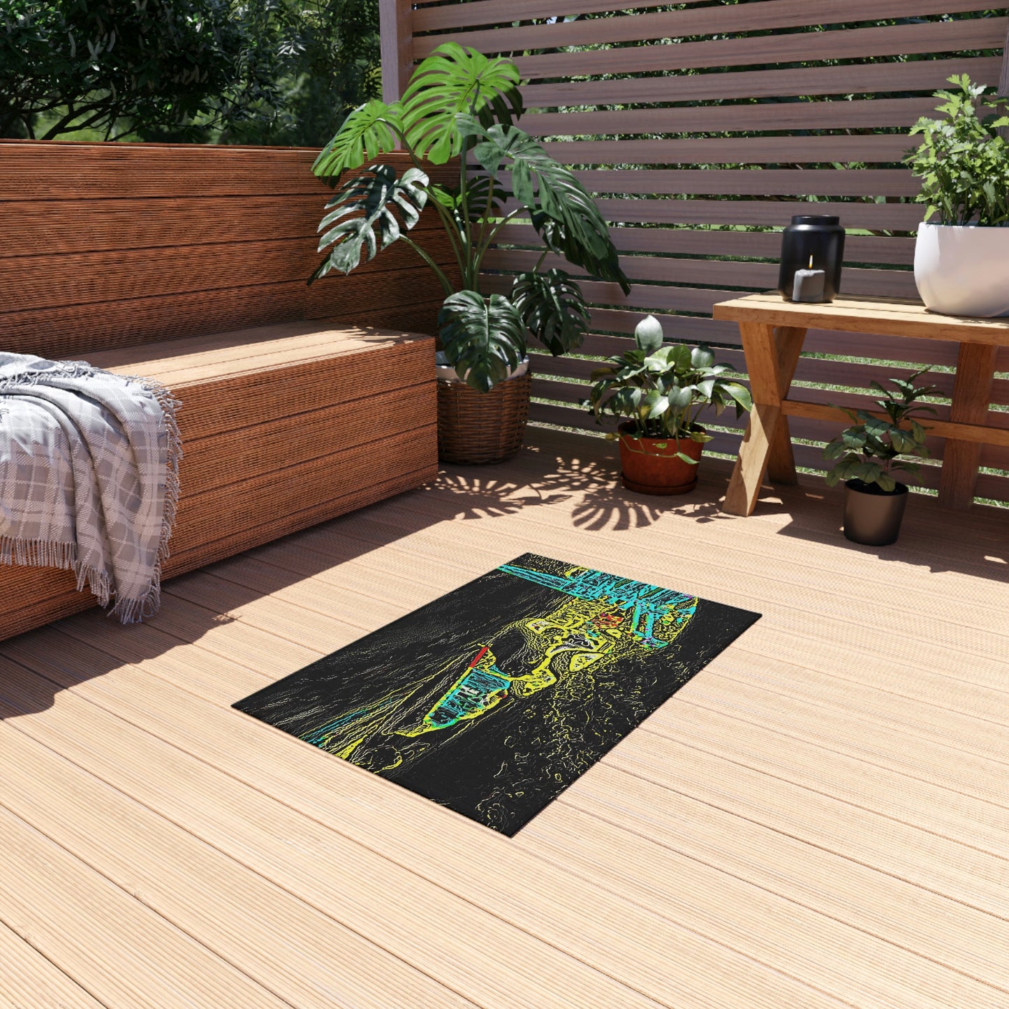 Outdoor Rug ... "Snow Vehicle In Snow Storm At-Rest" ... Circa 12Mar23 ... Central Idaho ... 18-Hours Rendering Time: Original Works ...