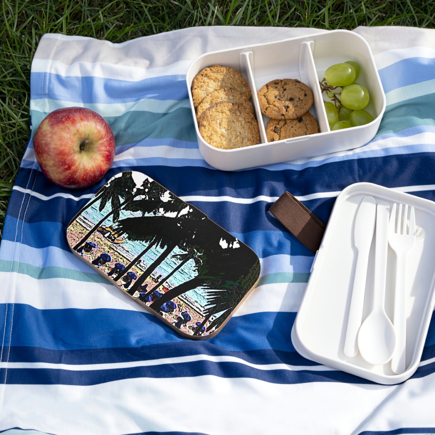 Bento Lunch Box ... "A Beautiful Beach Amongst The Palms" ... The Outrigger Waikiki, Honolulu, Oahu ... Original Works ...