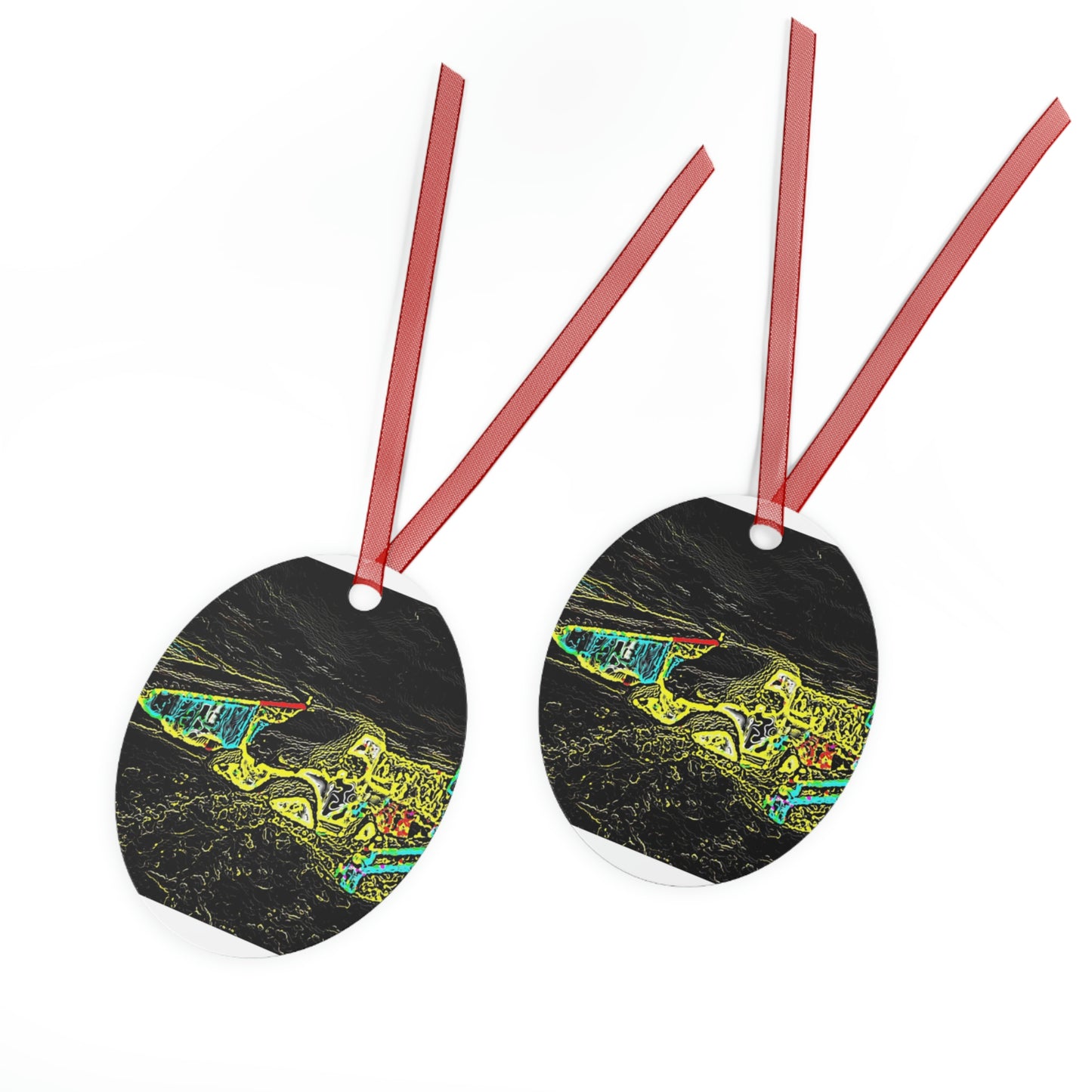 Metal Ornaments ... "Snow Vehicle In Snow Storm At-Rest" ... Circa 12Mar23 ... Central Idaho ... 18-Hours Rendering Time: Original Works ...