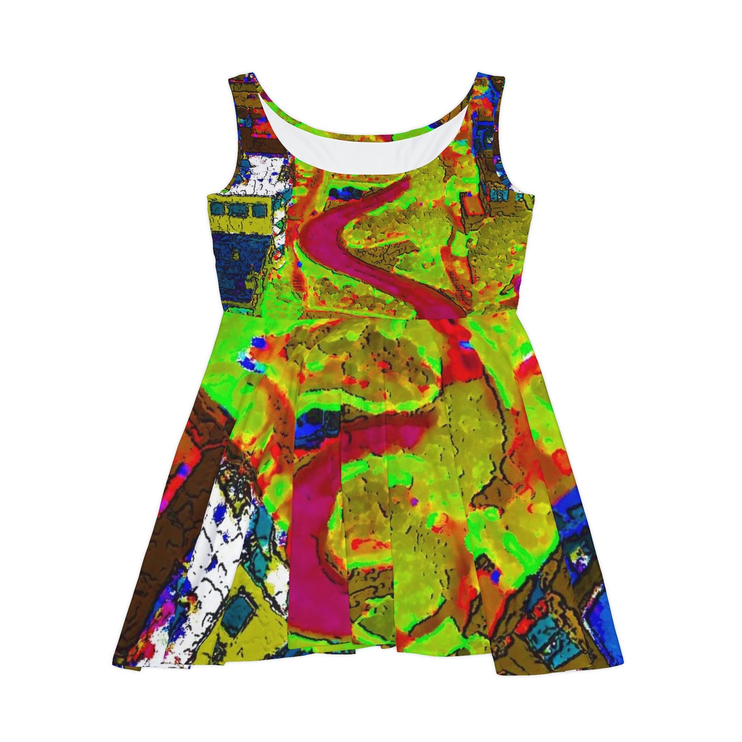 Women's Skater Dress ... A Crazy Street ... 'Eight Winding Curve-Switchbacks' ... "Lombard Street, San Francisco, CA' ... Family Archives: 1970's ... Original Works ...