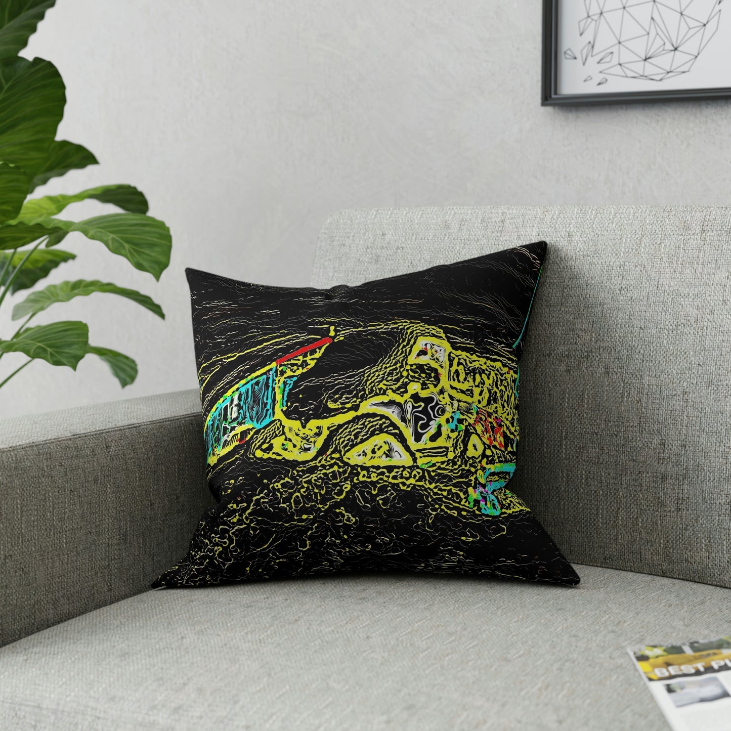 Broadcloth Pillow ...  "Snow Vehicle In Snow Storm At-Rest" ... Circa 12Mar23 ... Central Idaho ... 18-Hours Rendering Time: Original Works ...