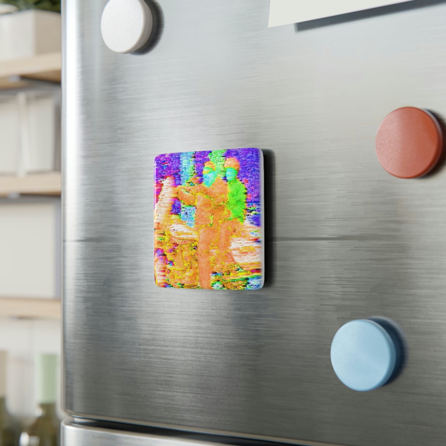 Porcelain Magnet, Square ... "Hang On Babe ... Fuel Level's Low ... Gotta Hit The Juice For A Bit ... Expect 150mph For-A-Stretch'  ... Original Works ...