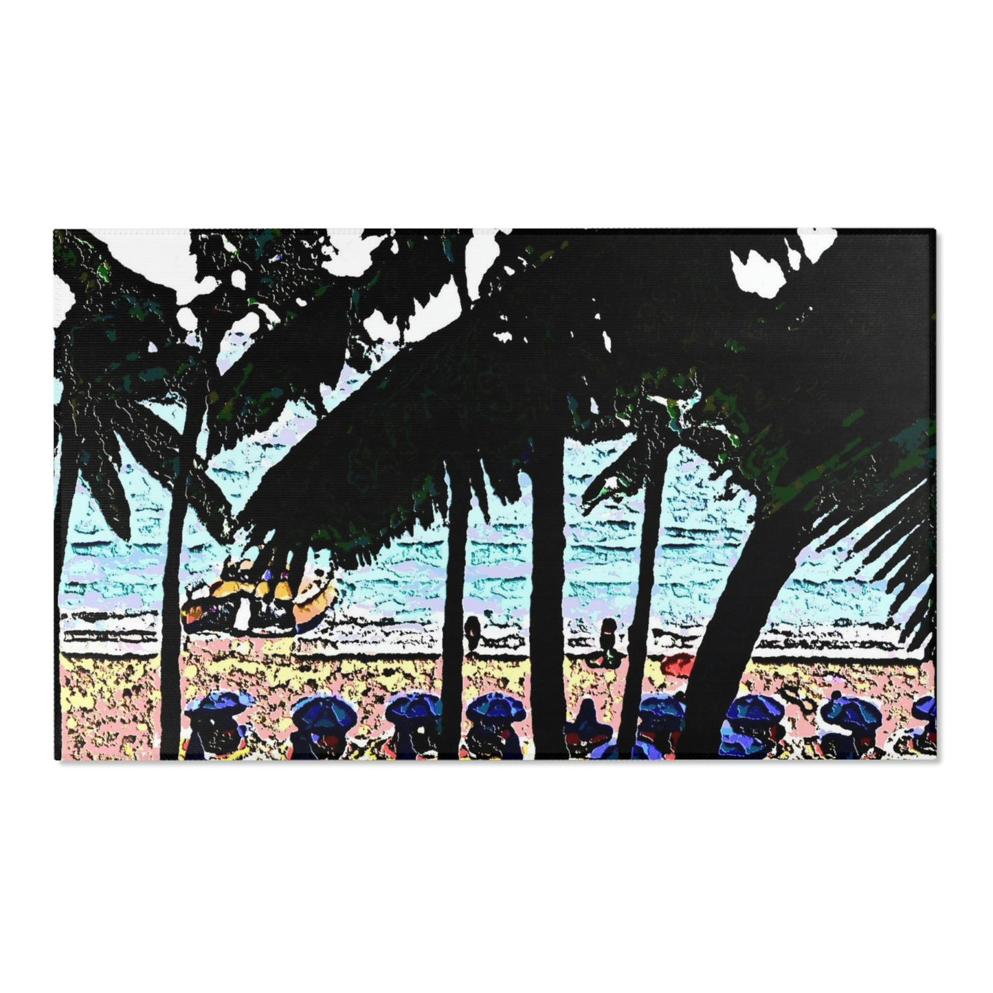 Area Rugs ... "A Beautiful Beach Amongst The Palms" ... The Outrigger Waikiki, Honolulu, Oahu ... Original Works ...