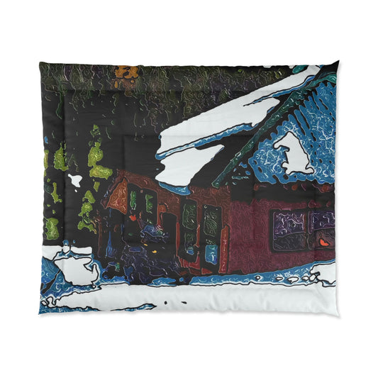 Comforter   ... "A Rider Passeth-Through-It" ... Colors Galore & A Bit Of Impressionism ... Original Works. Winter 2021. Central Idaho. Rendering Time: 12 Hours ...