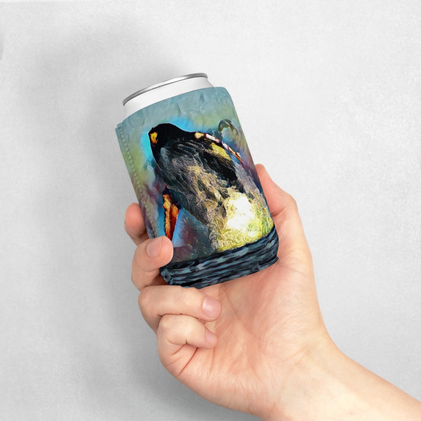 Can Cooler Sleeve ... An Extraordinary Humpback Breach ... 'With Explosive Energy' ... Family Archives (KPH) ... Circa: 21st Century. Maui, HI ... Original Works ...